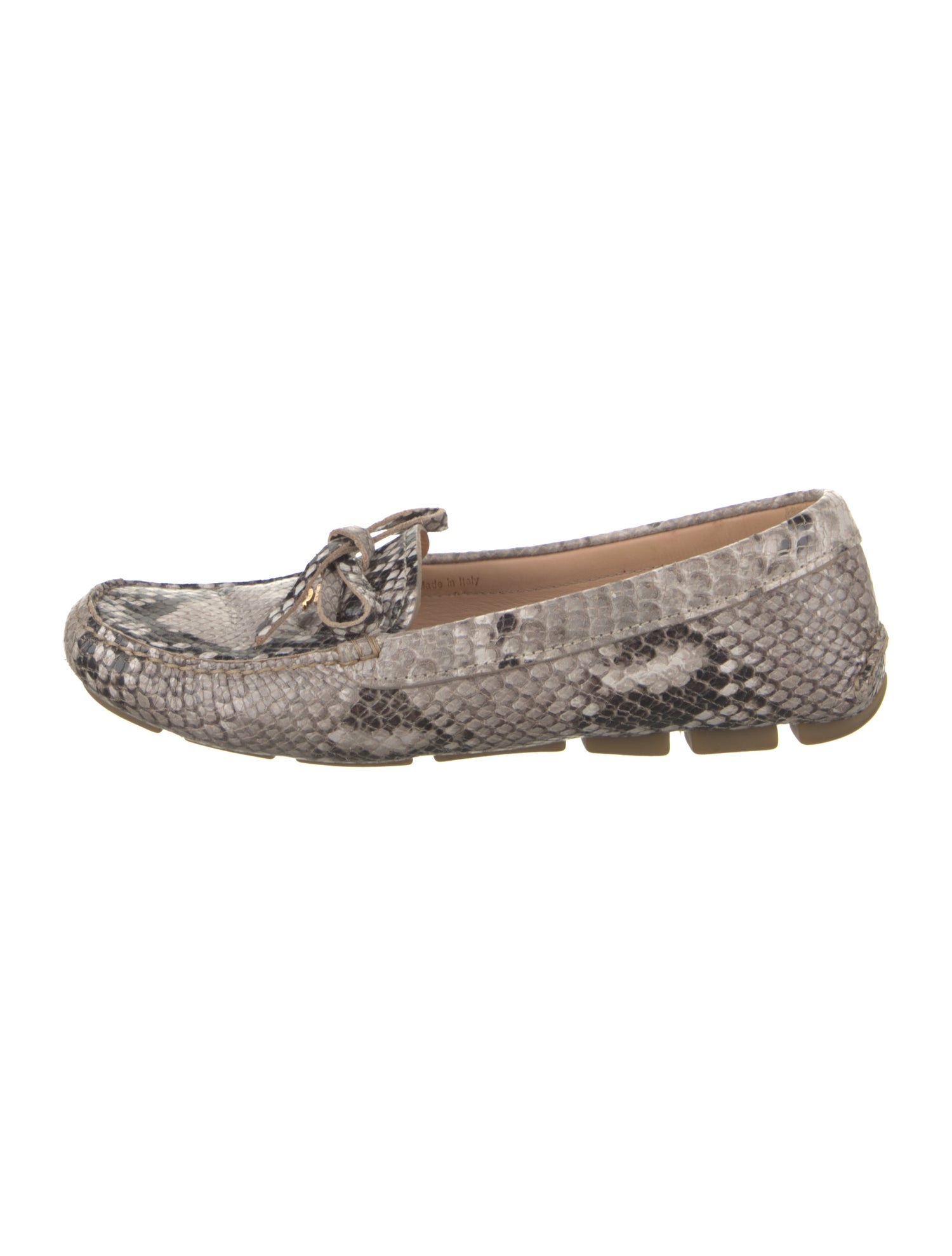 Prada Leather Animal Print Loafers