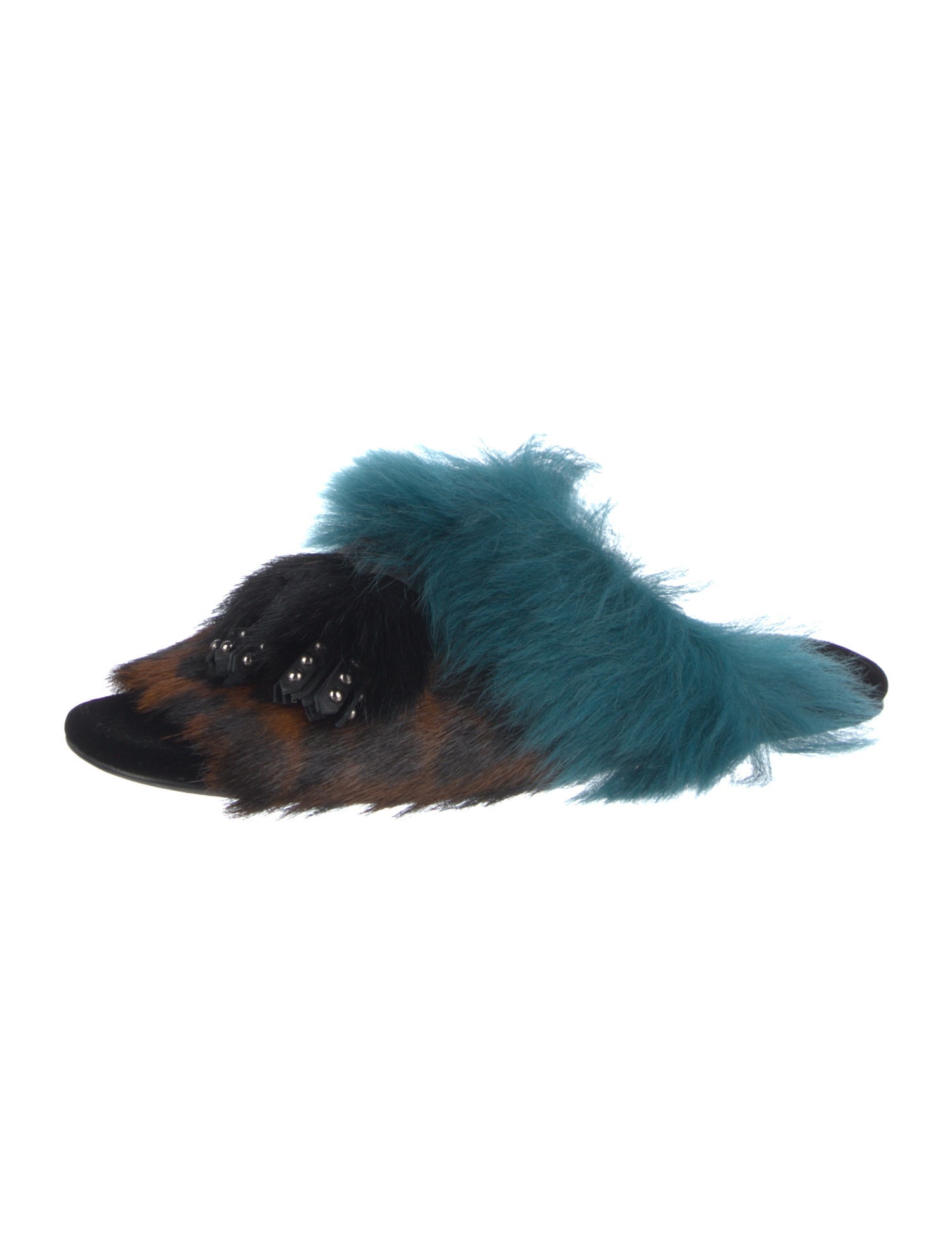 Prada Velvet Animal Print Slides