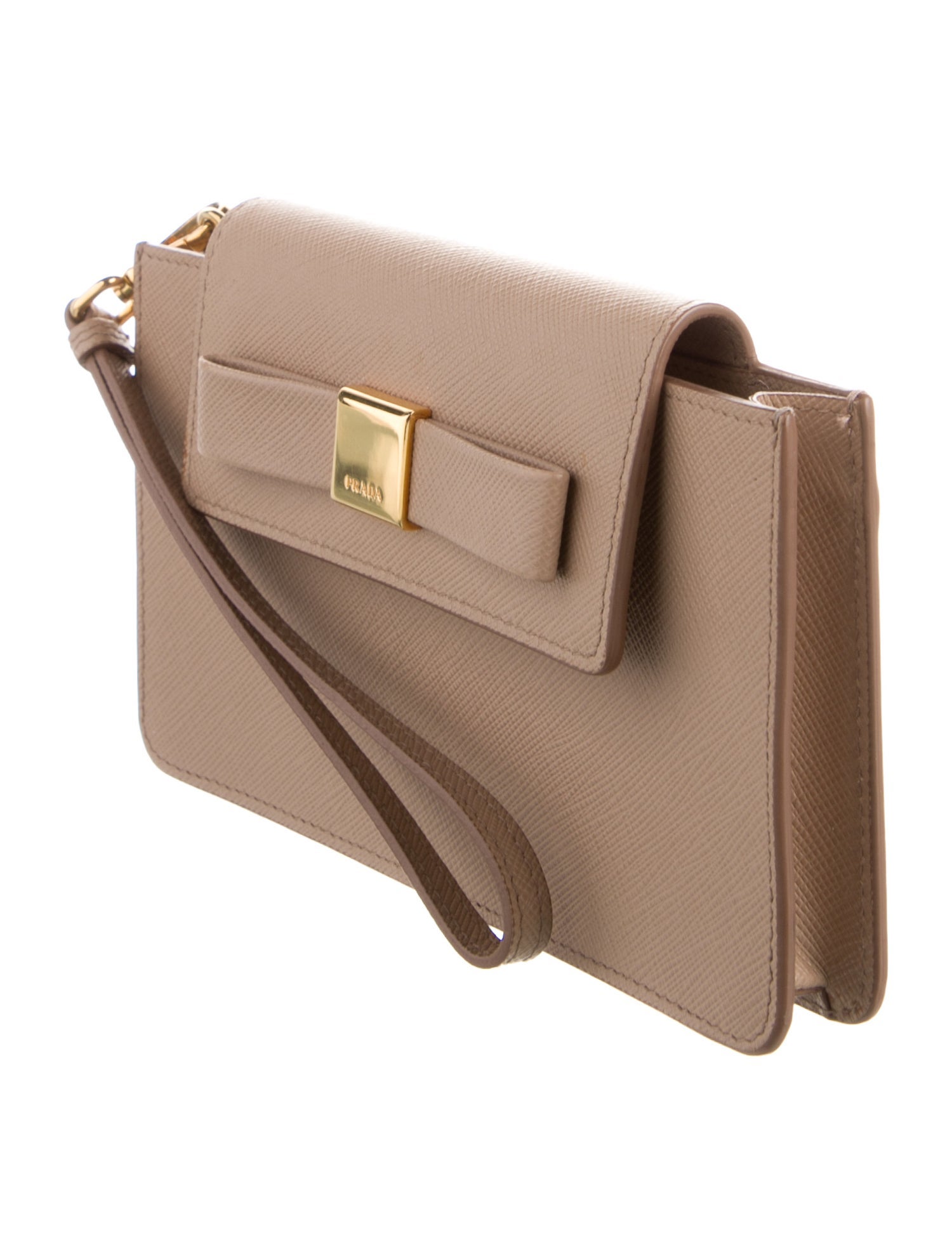 Prada Saffiano Lux Leather Wristlet