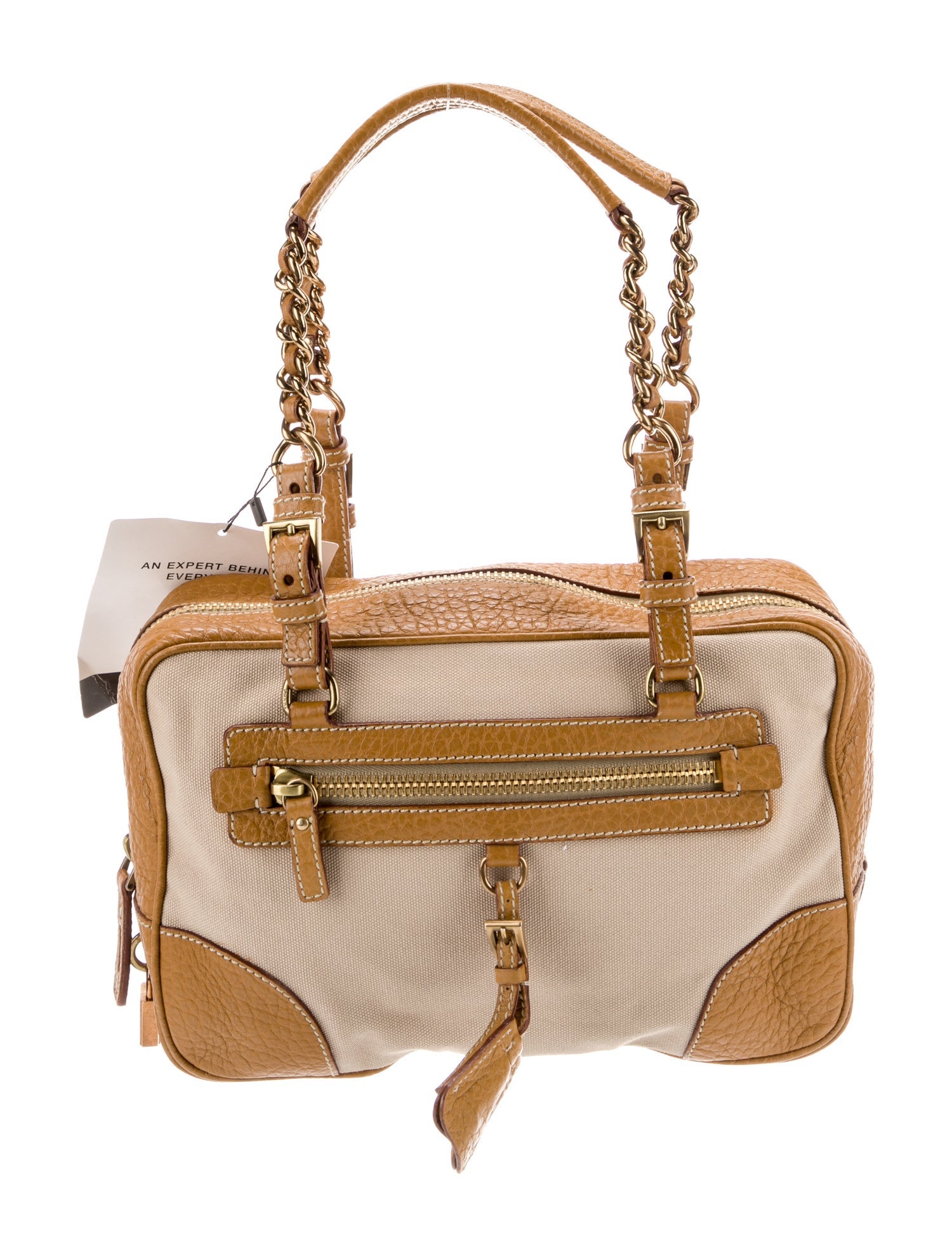 Prada Enameled Metal Triangle Shoulder Bag