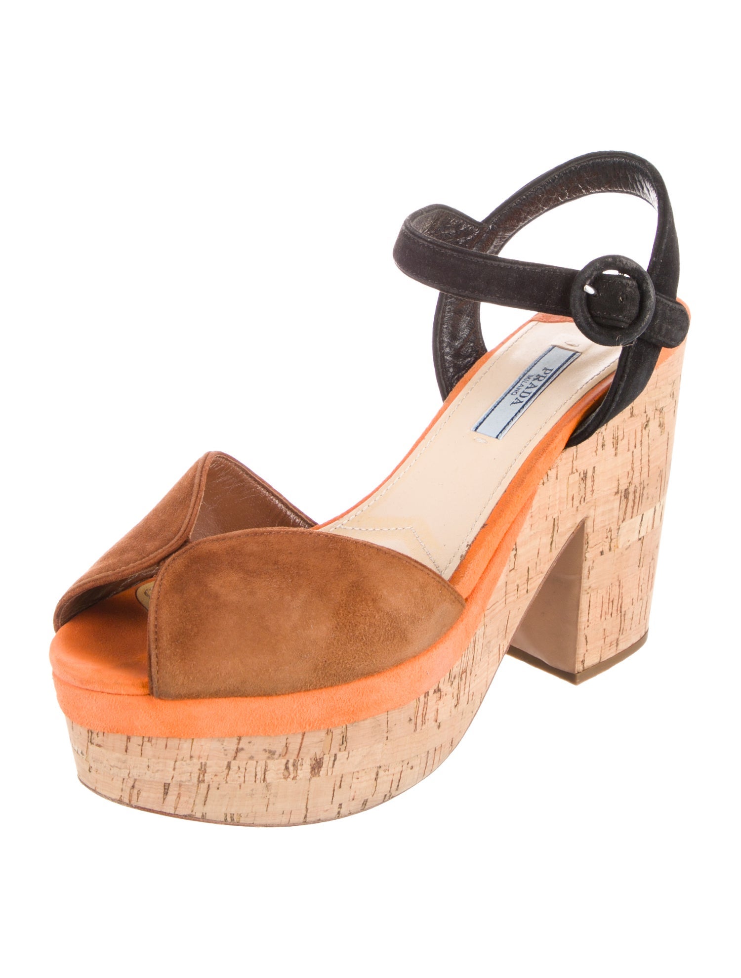 Prada Suede Colorblock Pattern D'Orsay Pumps