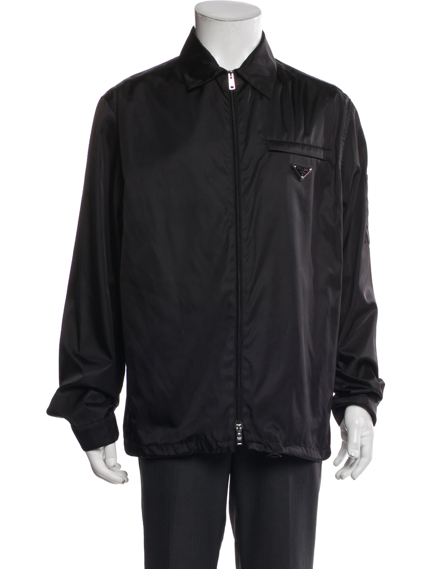 Prada 2020 Enameled Metal Triangle Windbreaker