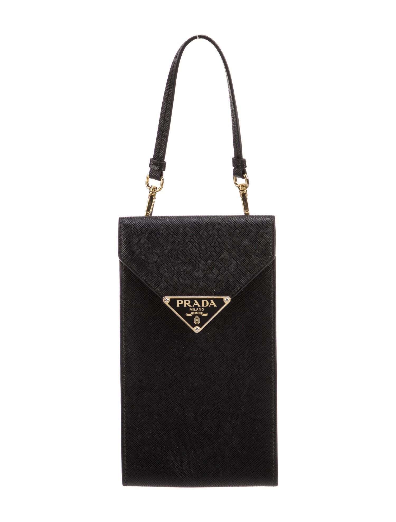 Prada Enameled Metal Triangle Phone