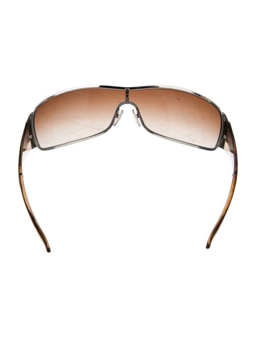 Prada Enameled Metal Triangle Shield Sunglasses