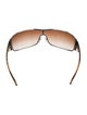 Prada Enameled Metal Triangle Shield Sunglasses