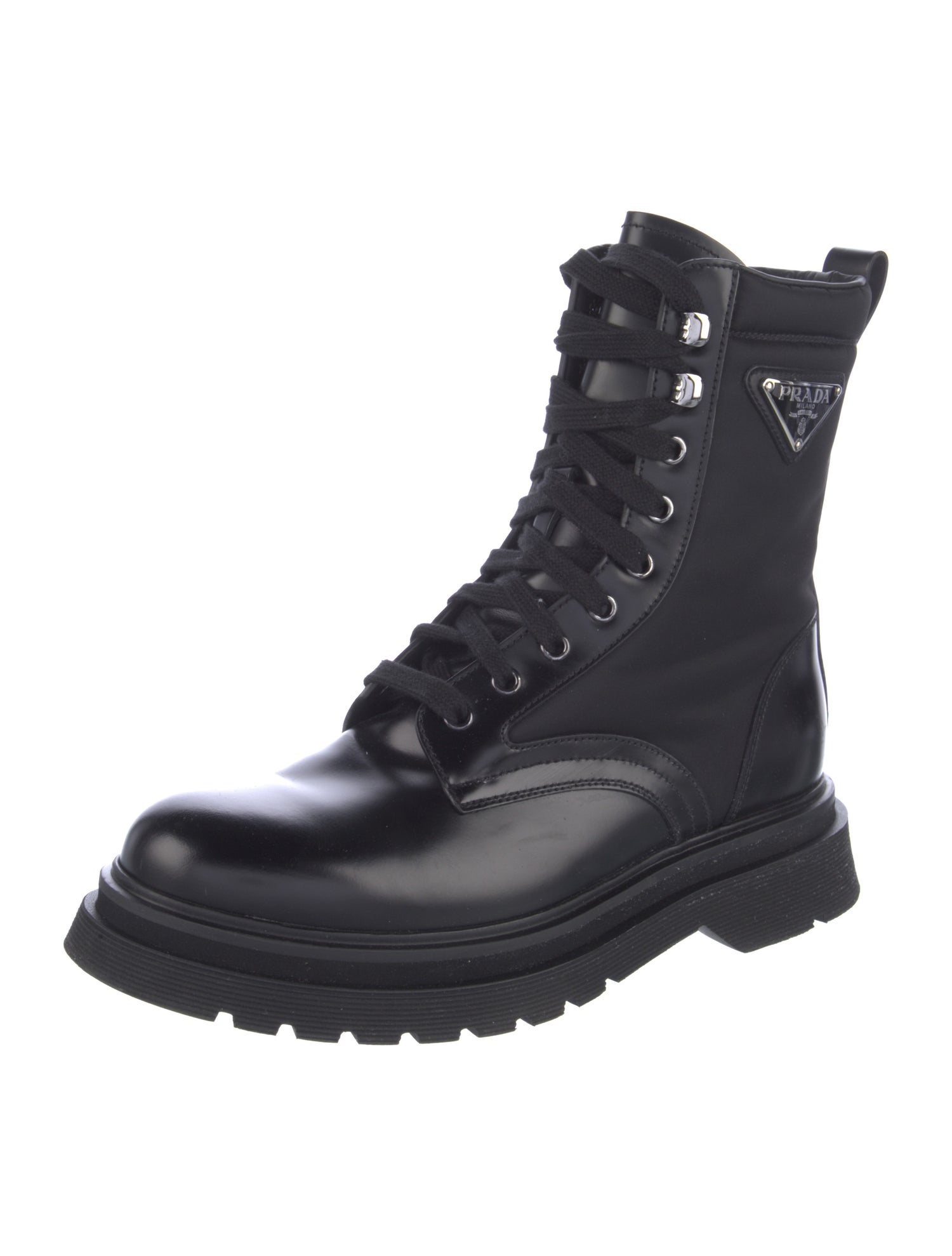 Prada Leather Combat Boots
