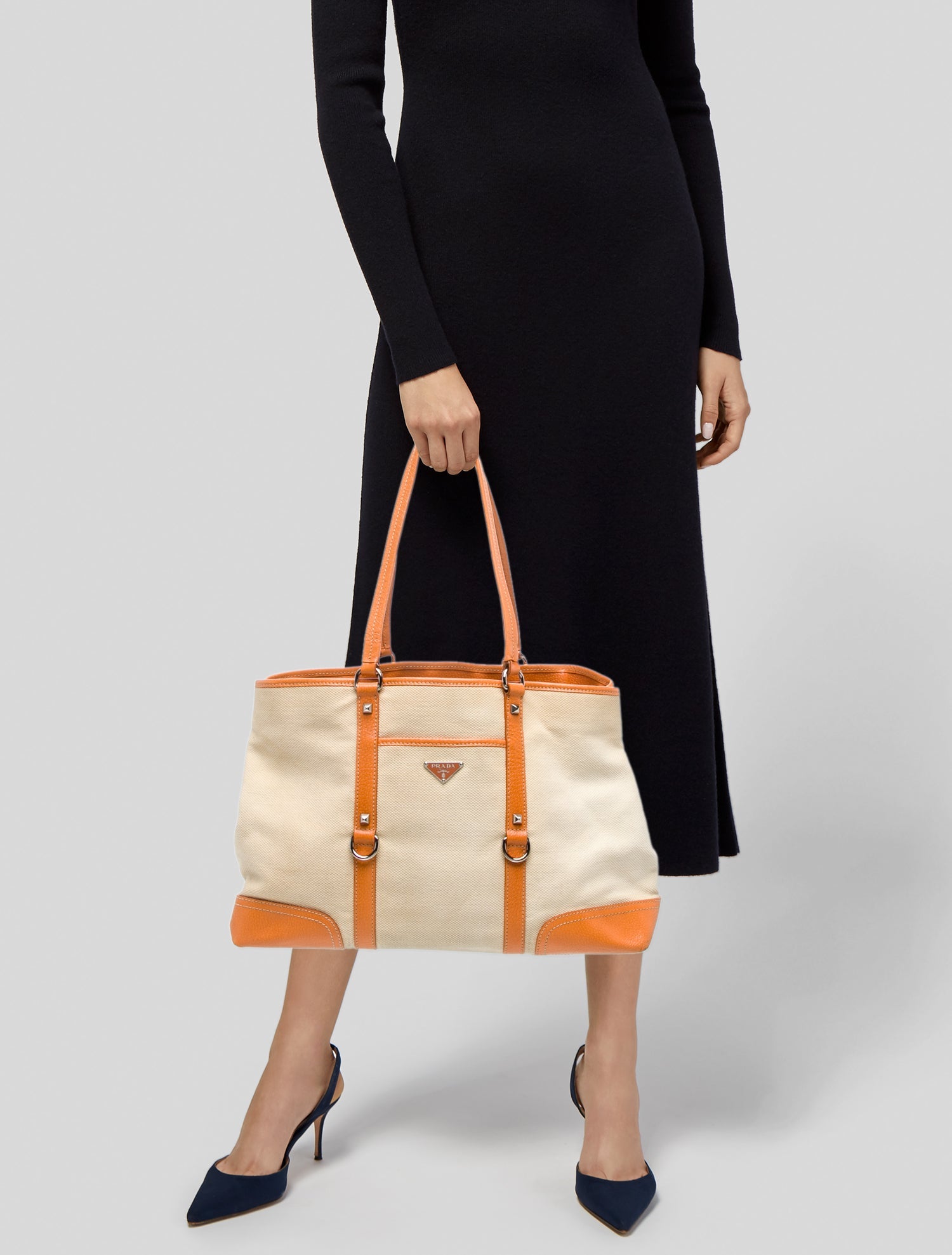 Prada Enameled Metal Triangle Etiquette