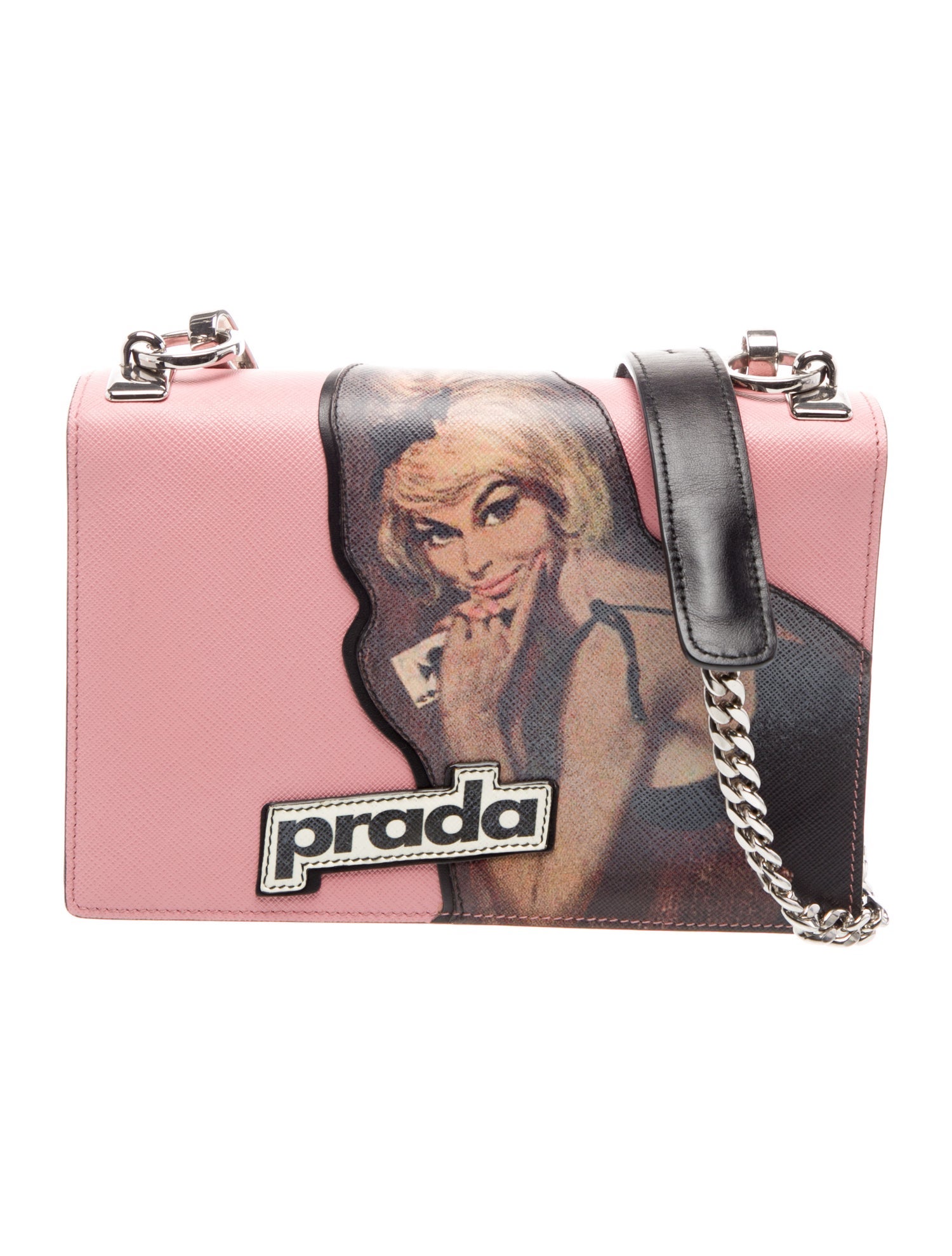 Prada Saffiano Leather Patch Frame