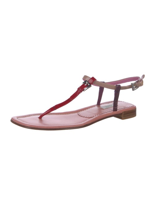 Prada Patent Leather T-Strap Sandals