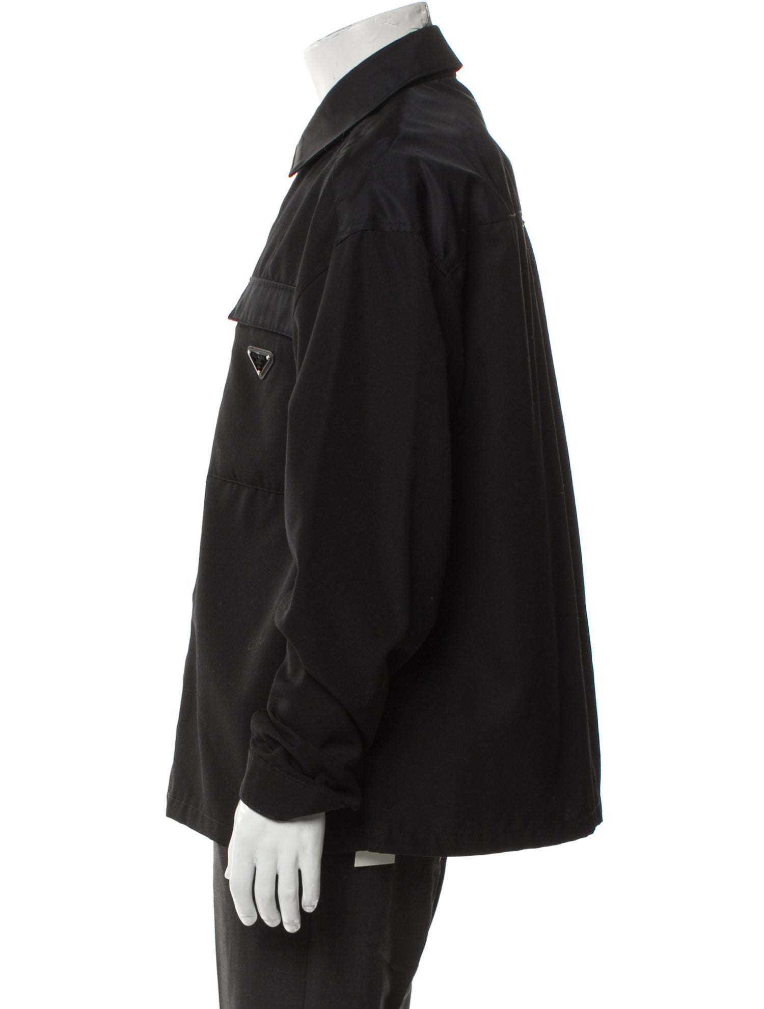 Prada 2022 Enameled Metal Triangle Bomber Jacket