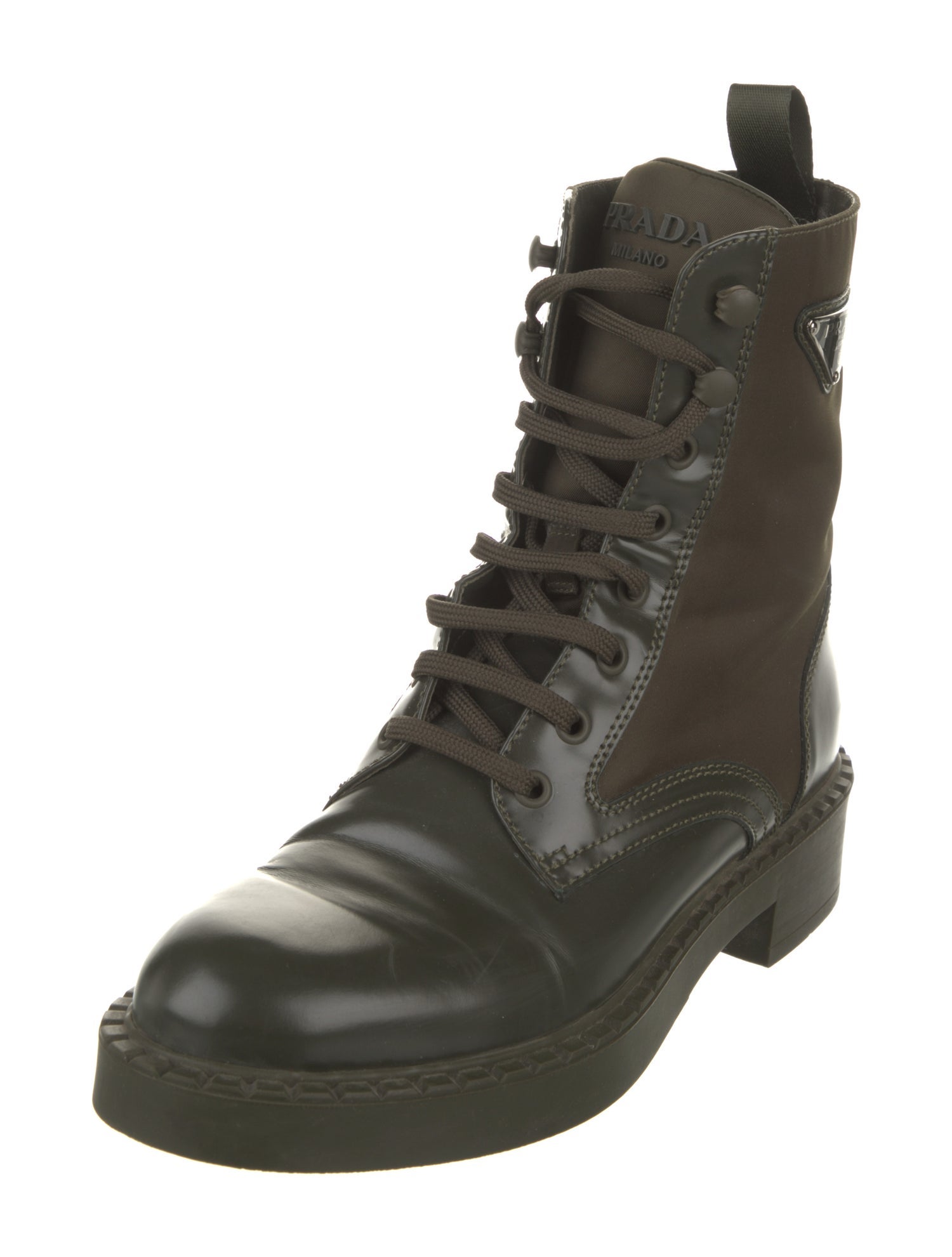 Prada Leather Combat Boots