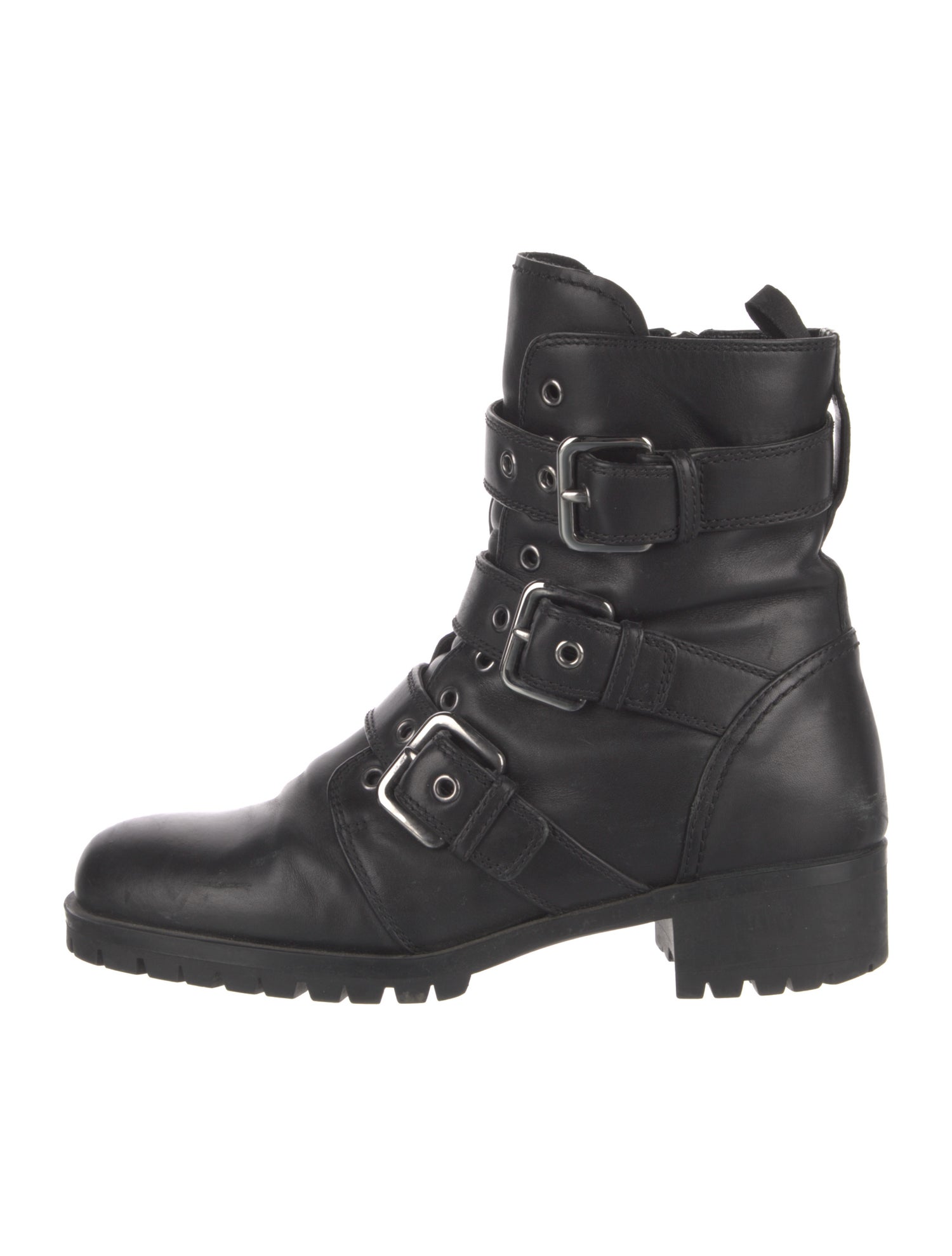 Prada Leather Combat Boots