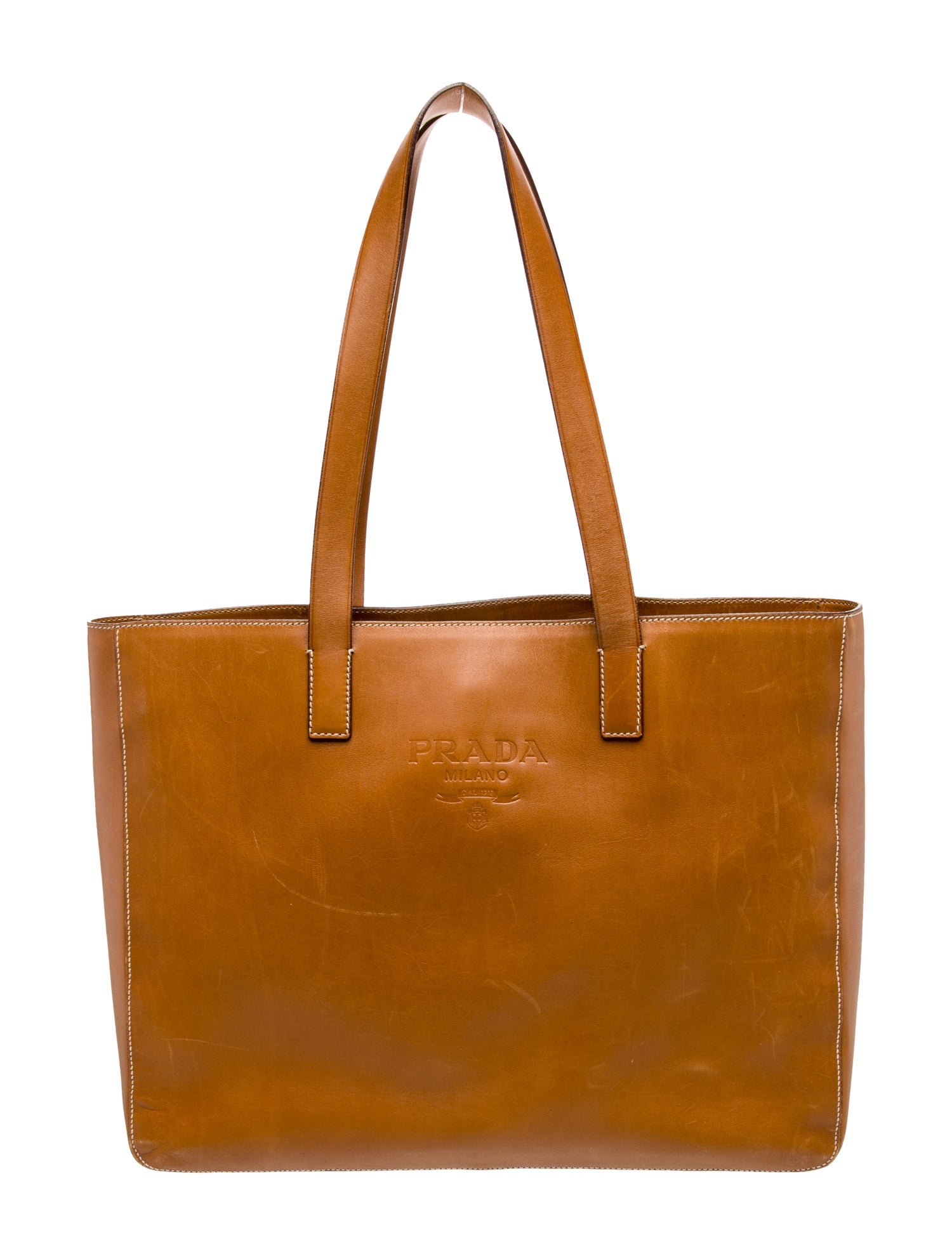 Prada Enameled Metal Triangle Tote