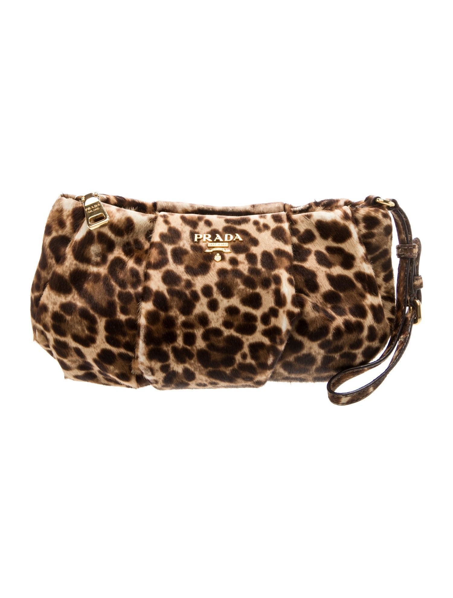 Prada Ponyhair Cavallino Wristlet Clutch
