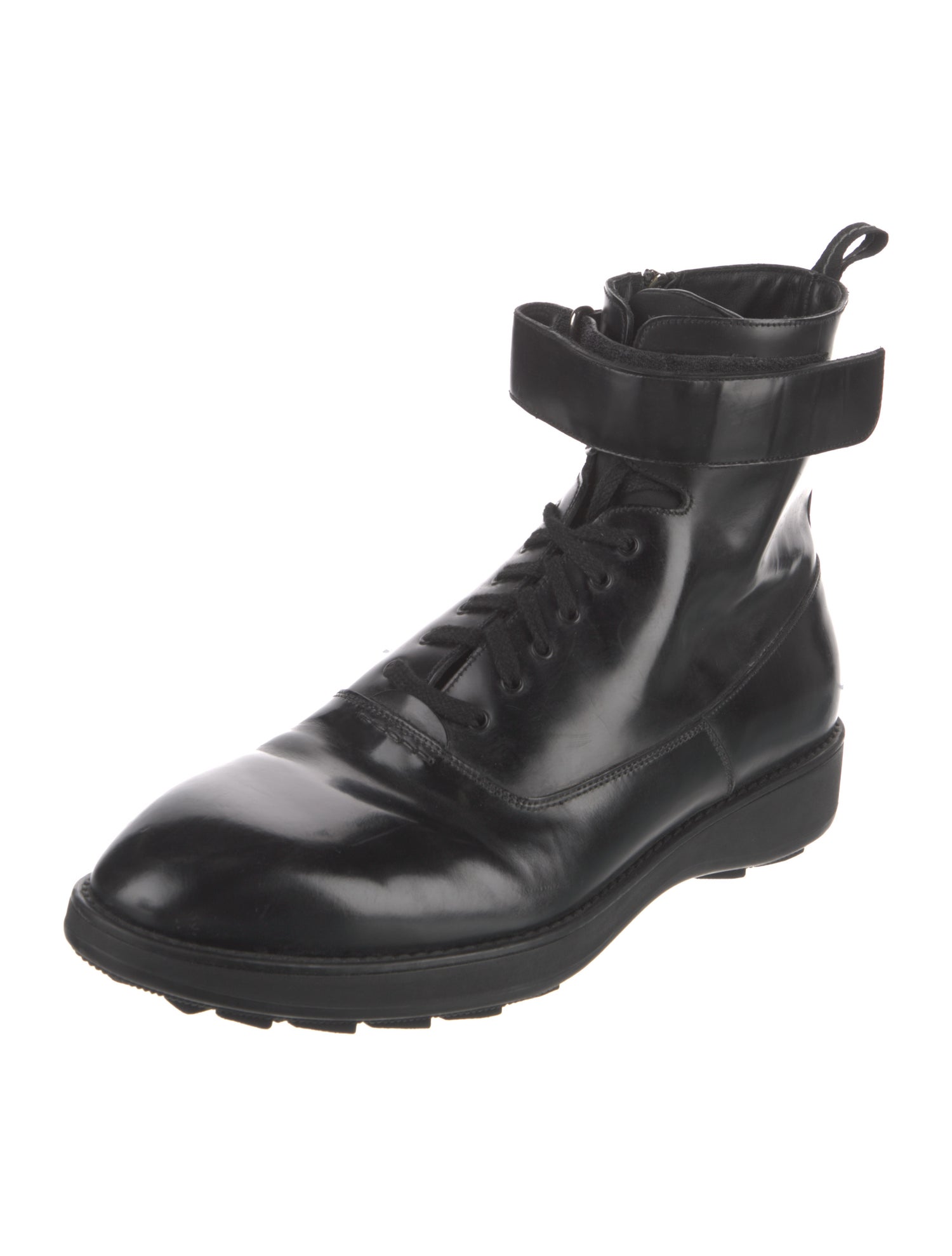 Prada Leather Lace-Up Boots