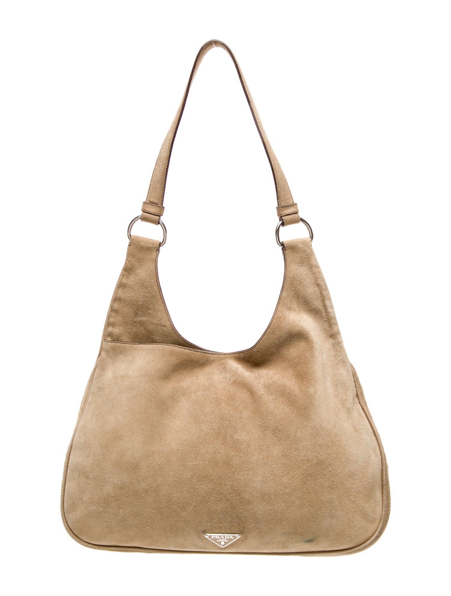 Prada Enameled Metal Triangle Shoulder Bag