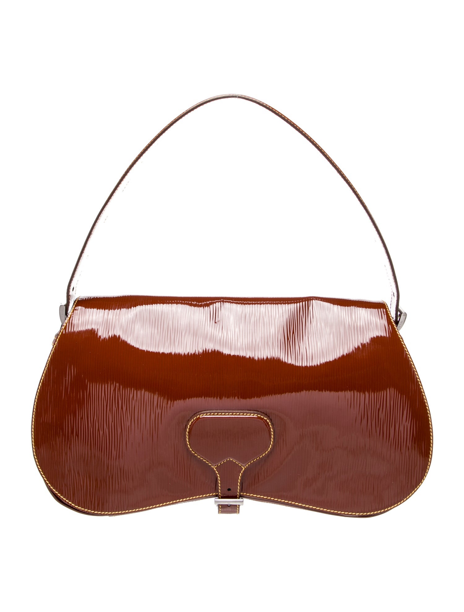 Prada Enameled Metal Triangle Shoulder Bag