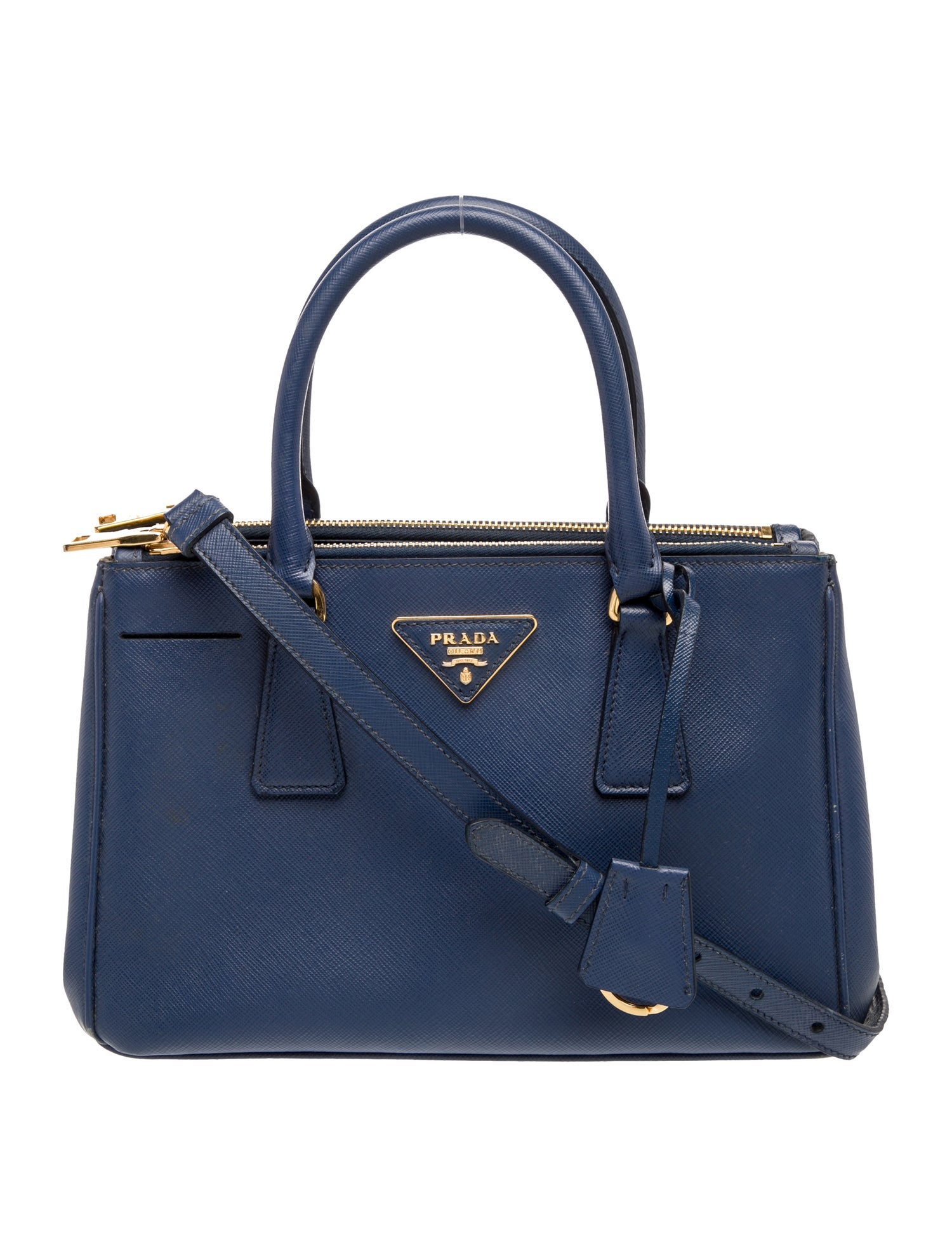 Prada Saffiano Lux Leather Galleria Double Zip Small