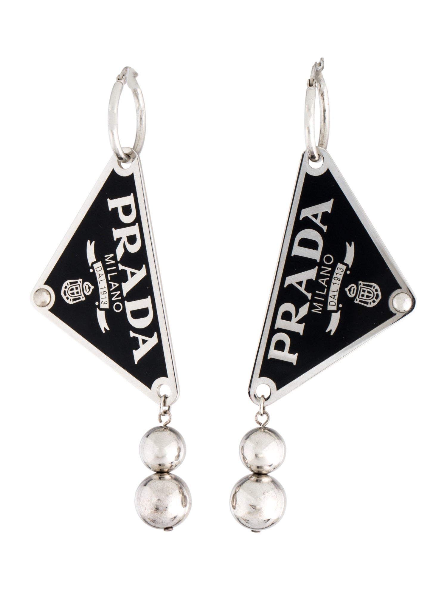 Prada Enamel & Bead Drop Earrings