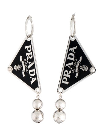 Prada Enamel & Bead Drop Earrings