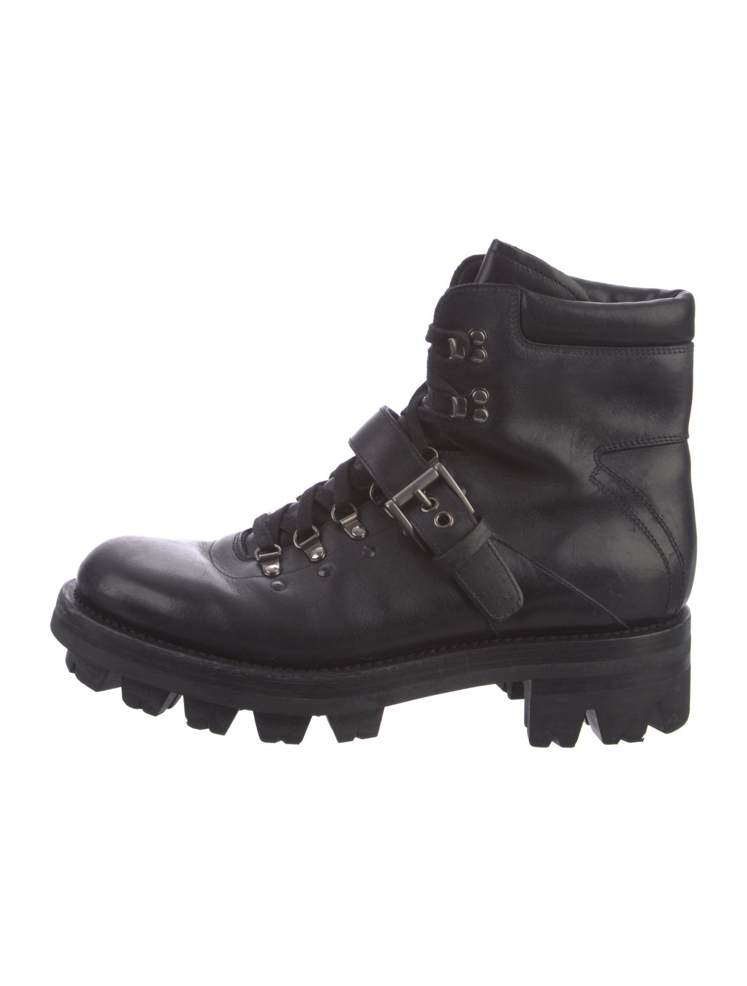 Prada Leather Hiking Boots