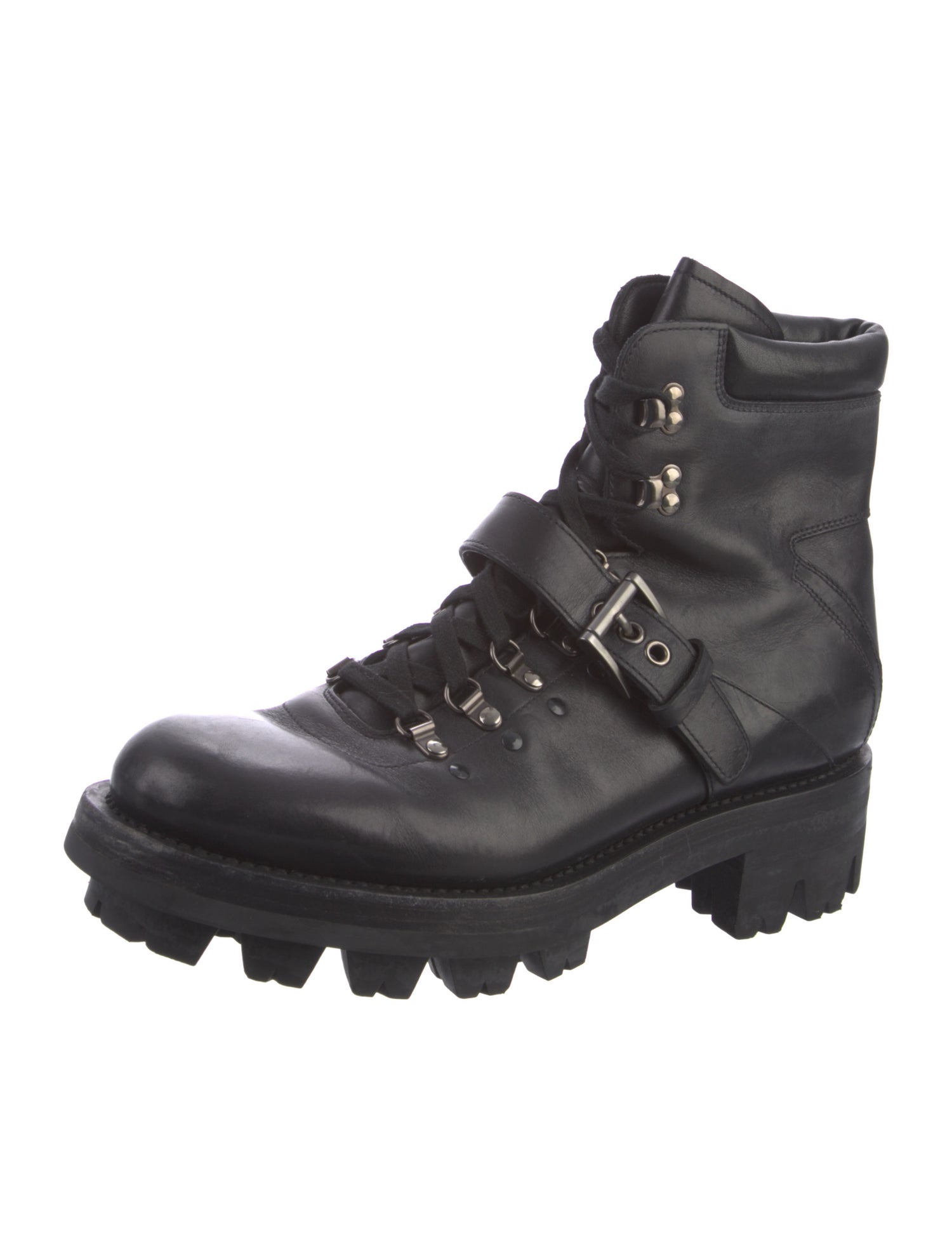 Prada Leather Hiking Boots