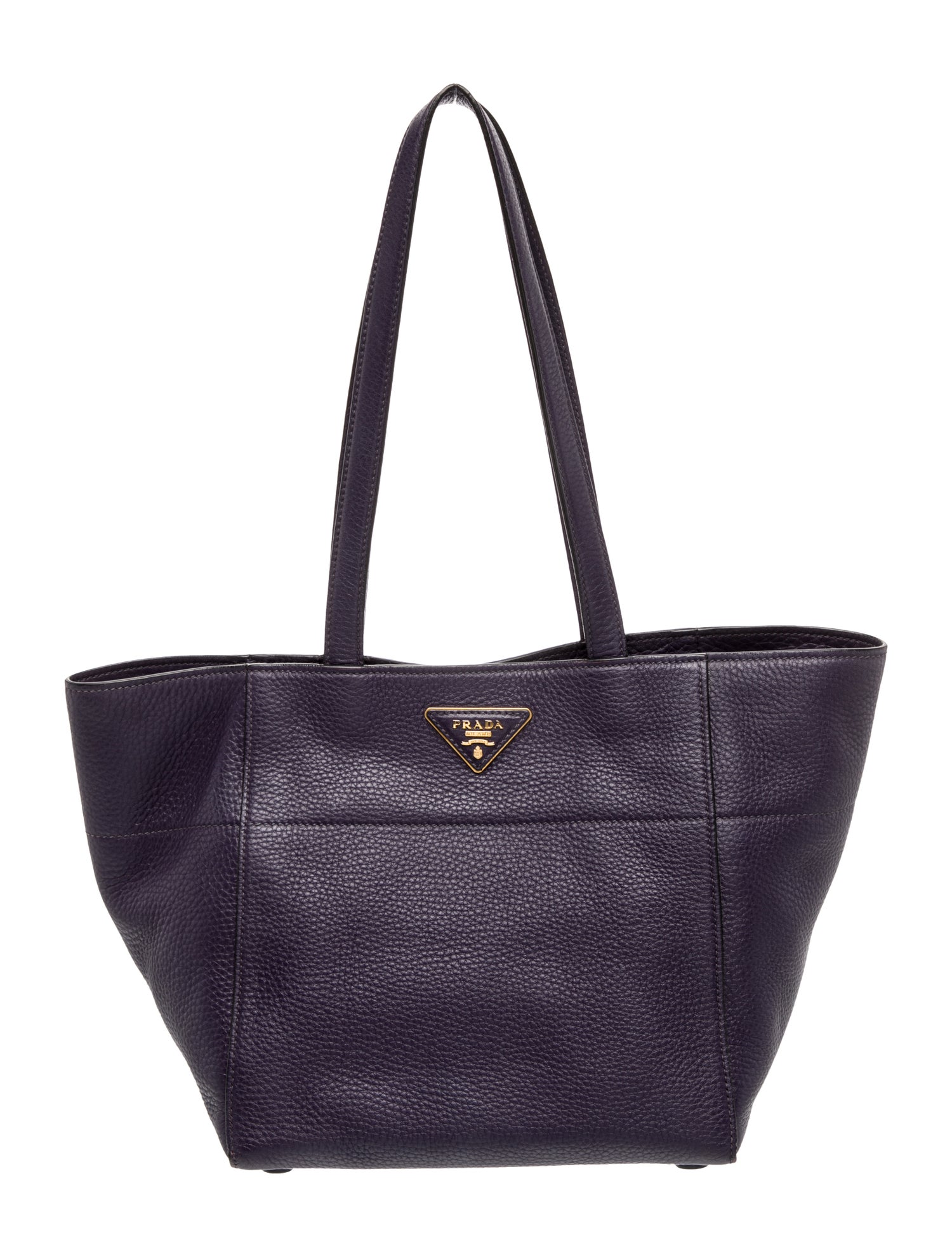Prada Enameled Metal Triangle Tote