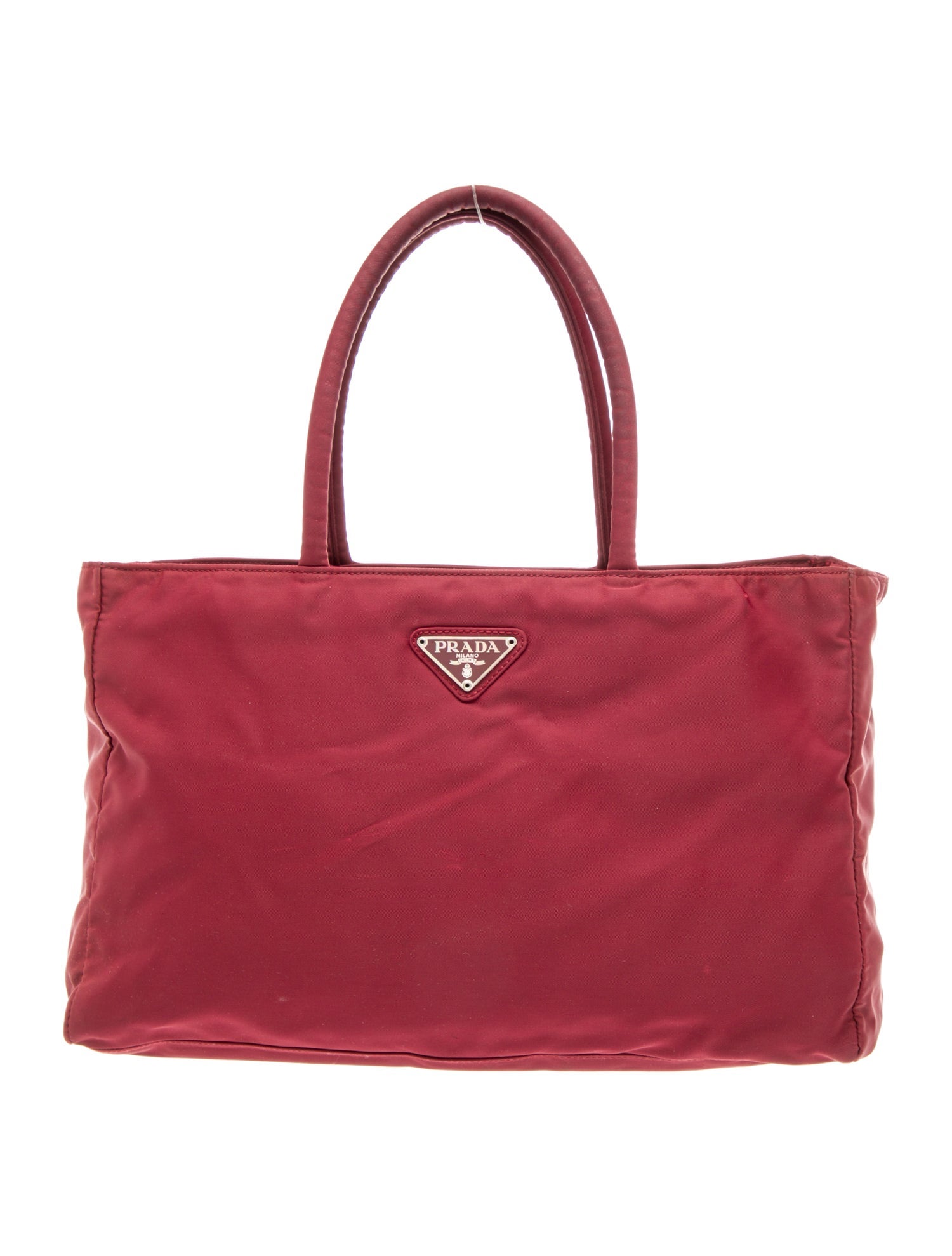 Prada Enameled Metal Triangle Shoulder Bag