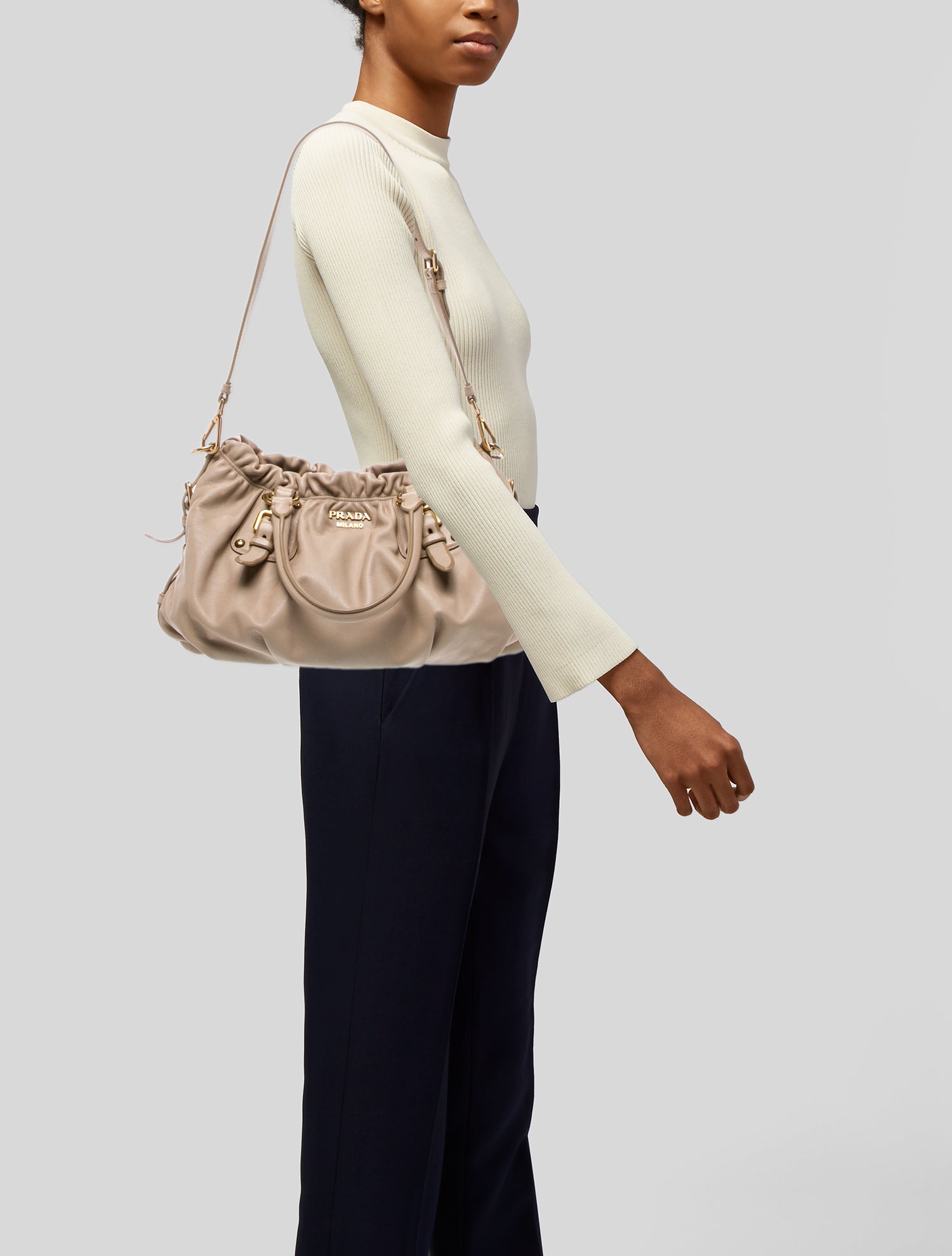 Prada Leather Top Handle Bag