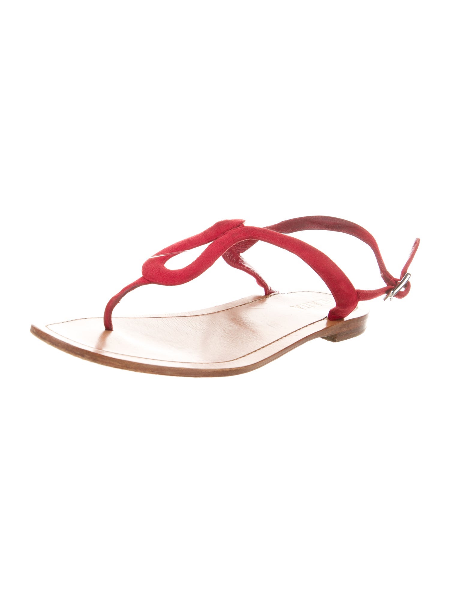 Prada Suede T-Strap Sandals