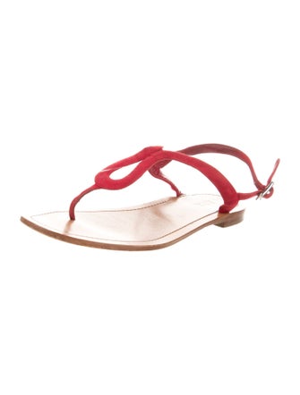 Prada Suede T-Strap Sandals