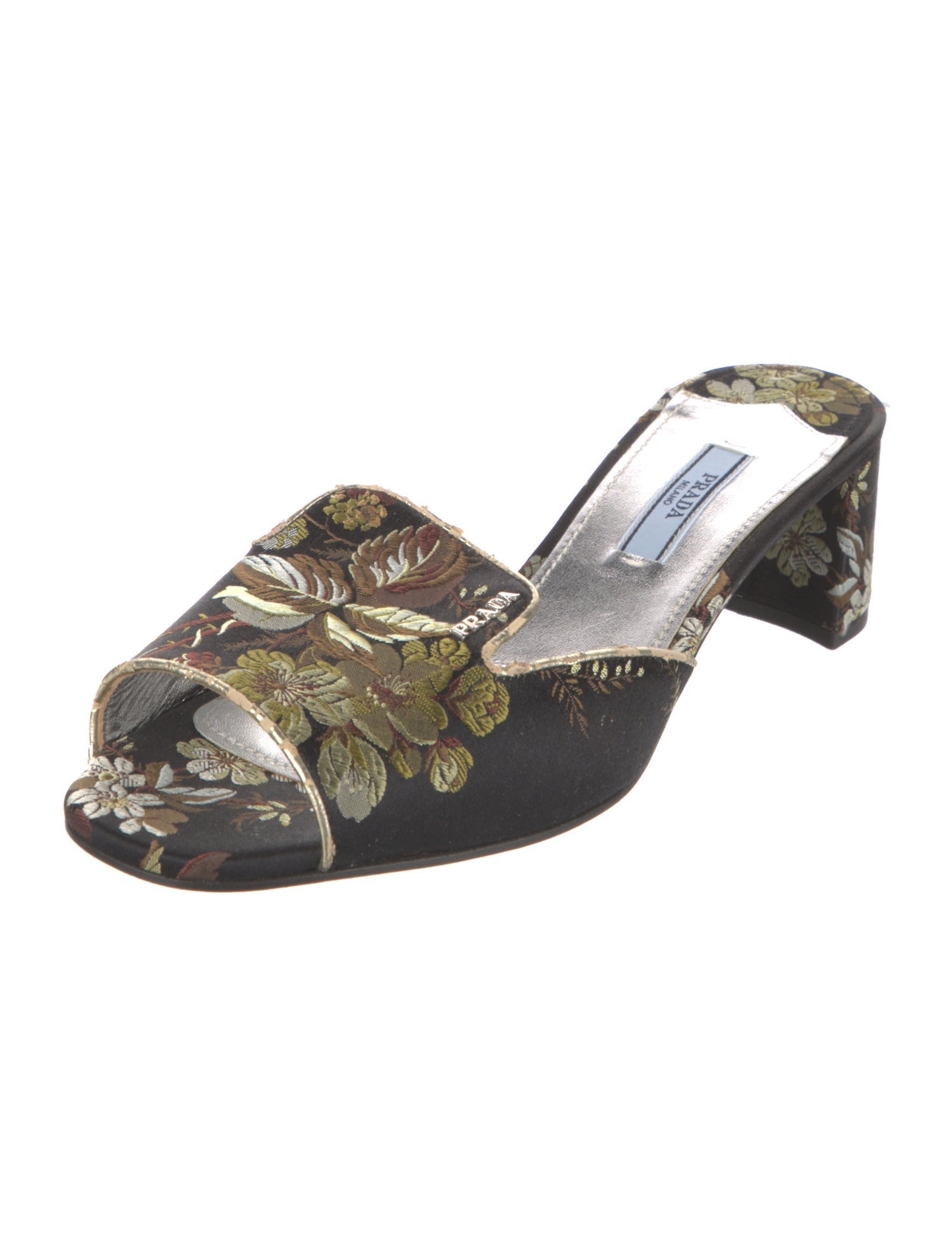 Prada Satin Printed Slides