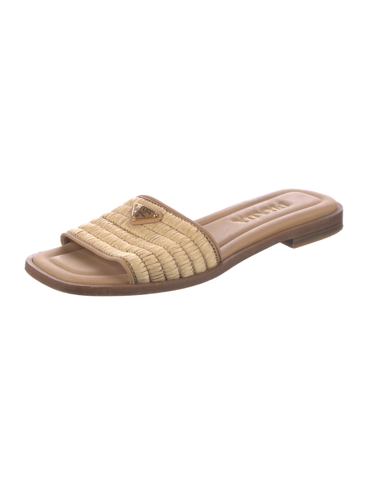 Prada Raffia Slides