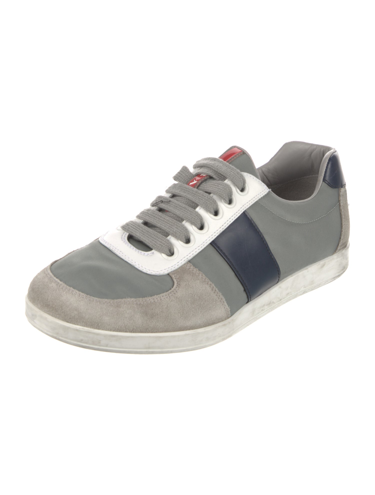 Prada Nylon Colorblock Pattern Sneakers
