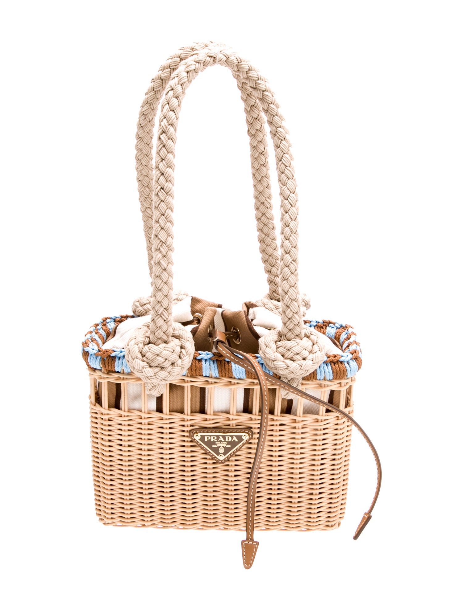 Prada Wicker Wicker Handle Bag Mini 2025