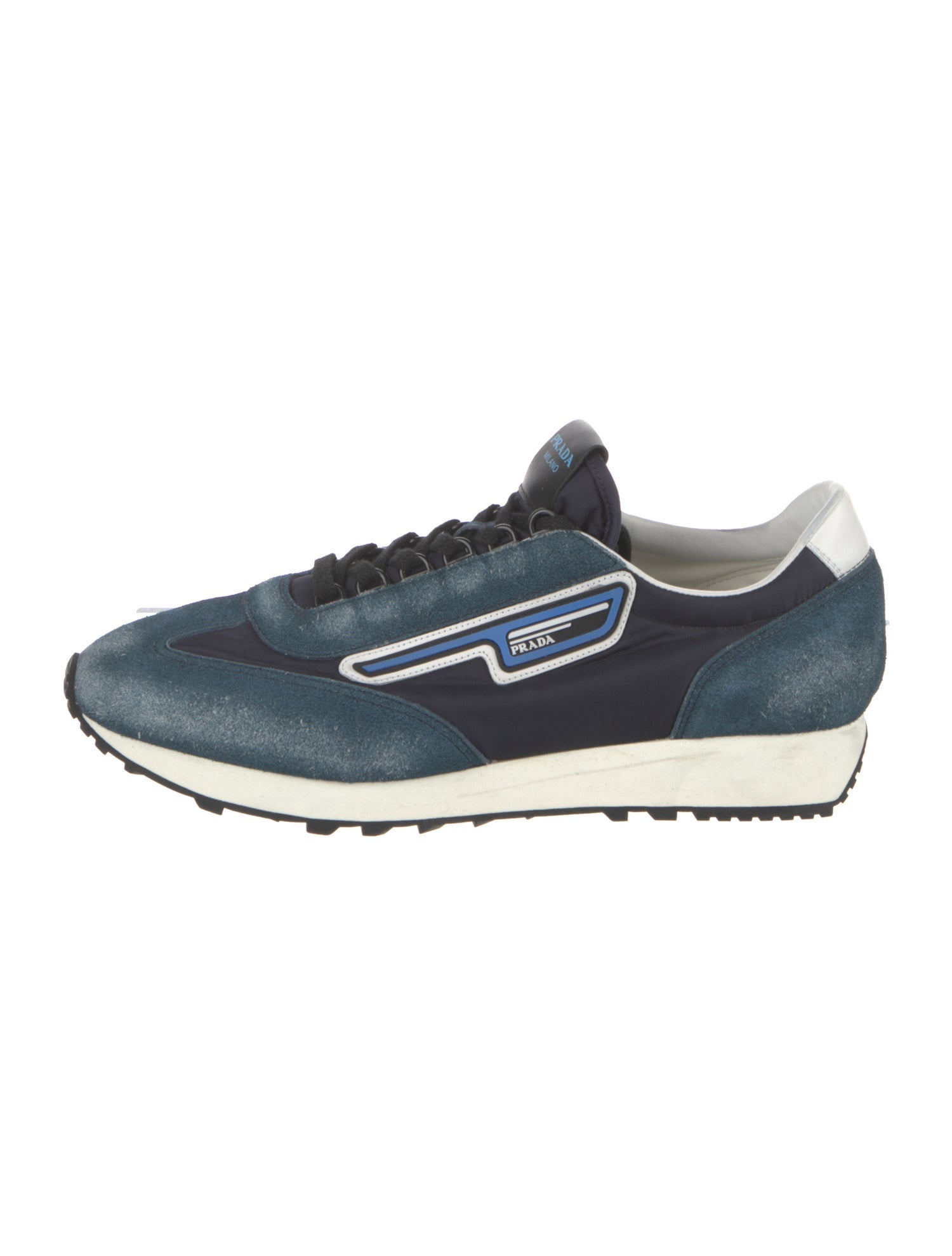 Prada Leather Colorblock Pattern Athletic Sneakers