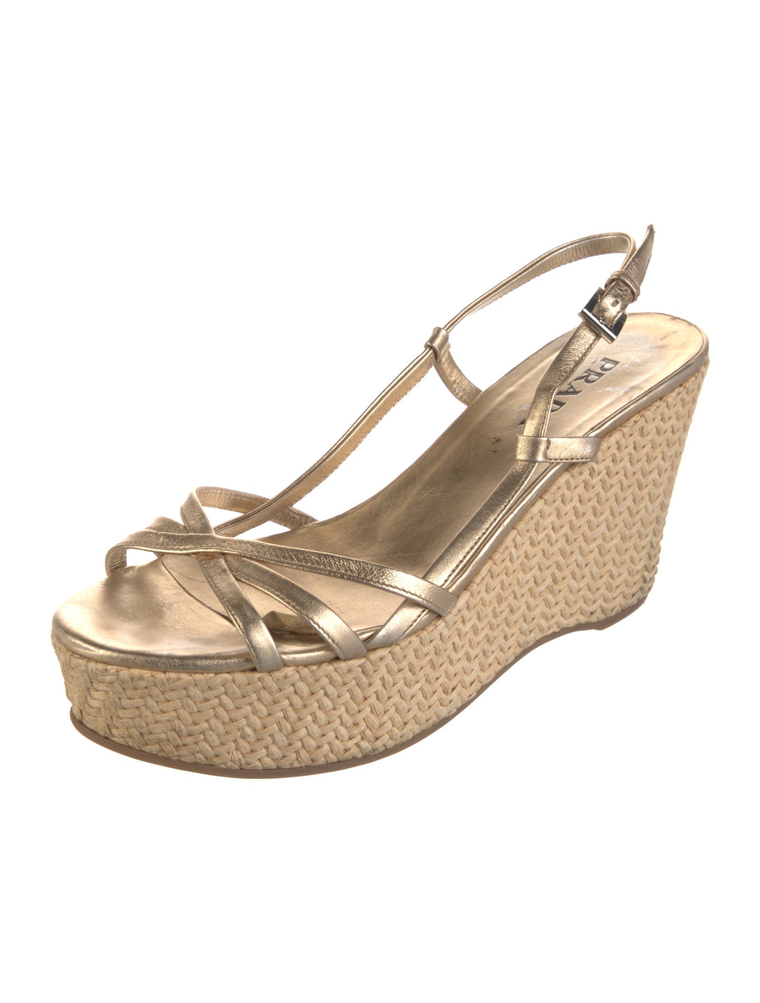 Prada Leather Colorblock Pattern Espadrilles