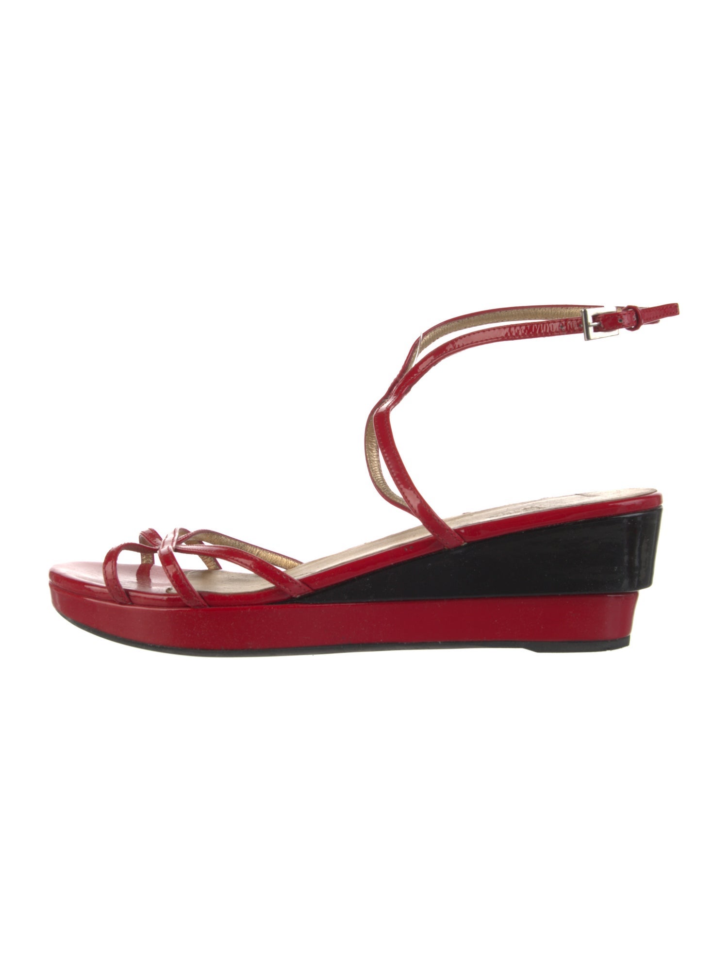 Prada Patent Leather T-Strap Sandals