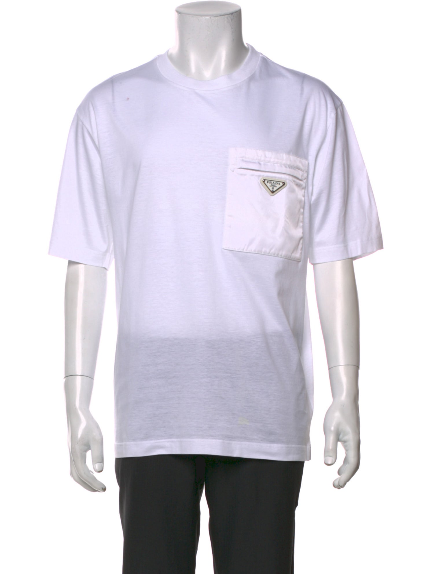 Prada 2022 Enameled Metal Triangle T-Shirt