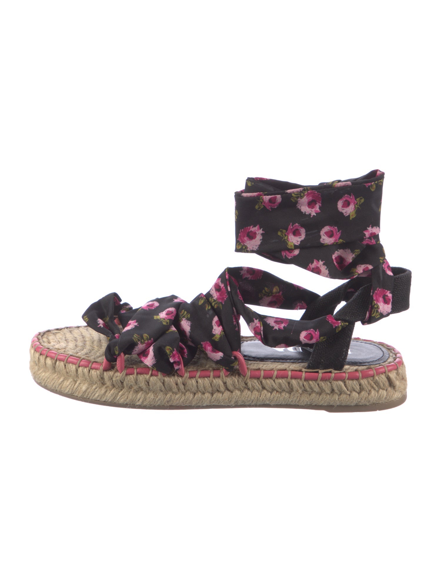 Prada Silk Floral Print Espadrilles