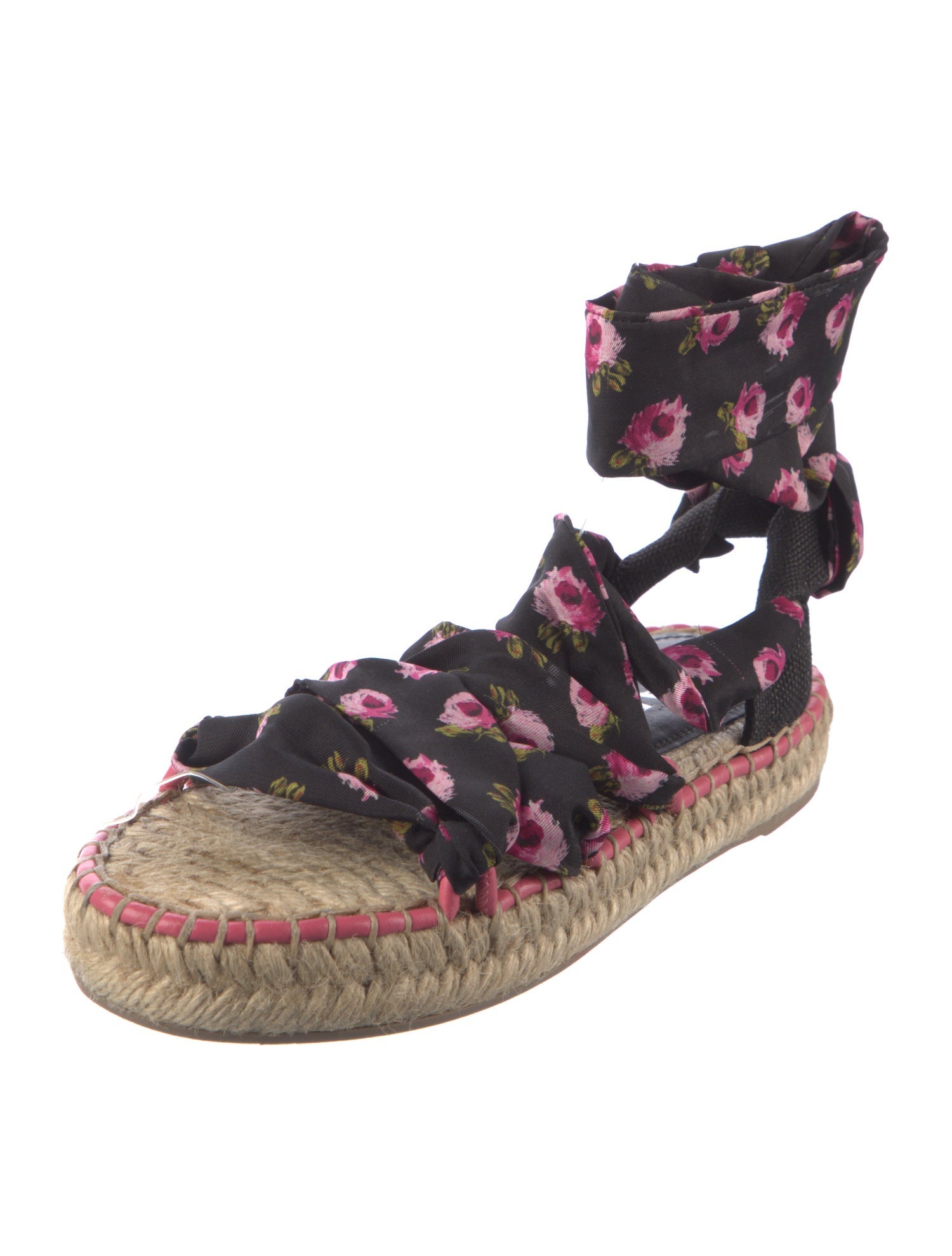Prada Silk Floral Print Espadrilles