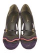 Prada Suede Colorblock Pattern Slingback Pumps