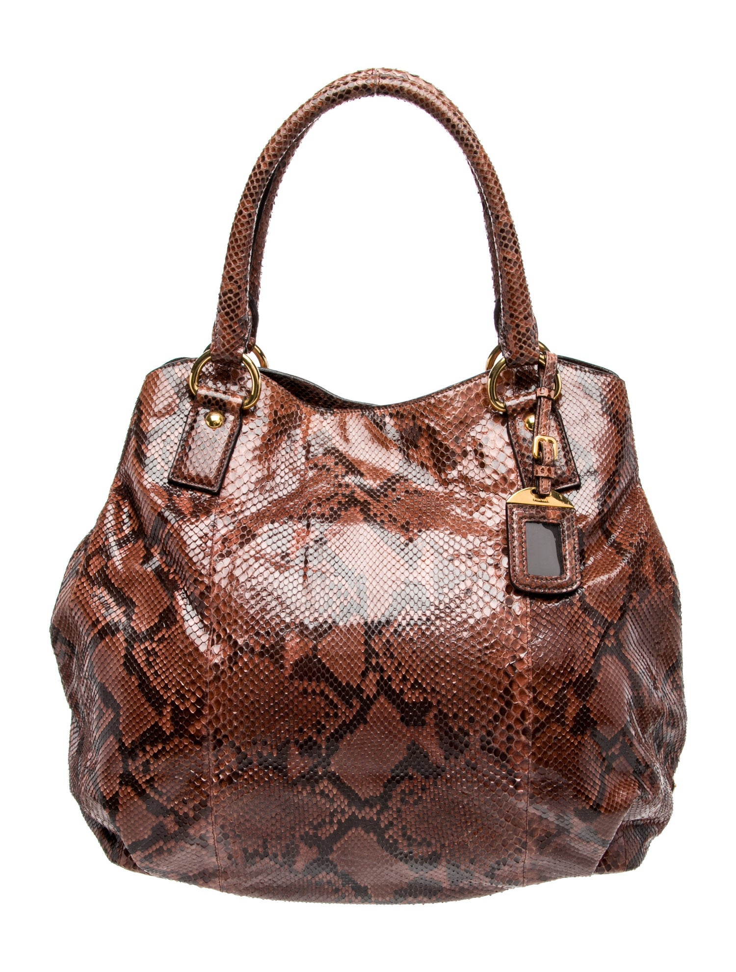 Prada Enameled Metal Triangle Shoulder Bag