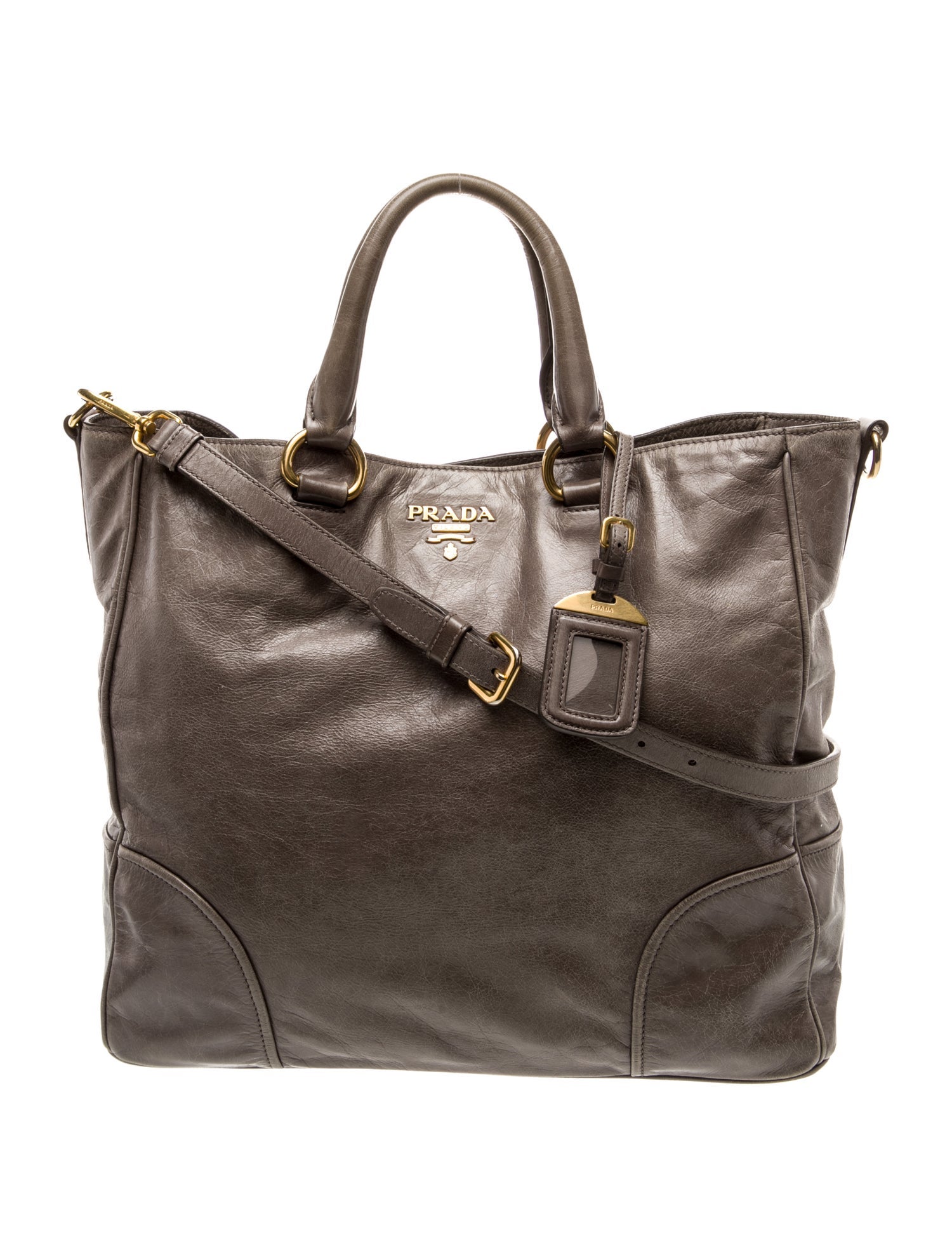 Prada Soft Calf Leather Top Handle Bag