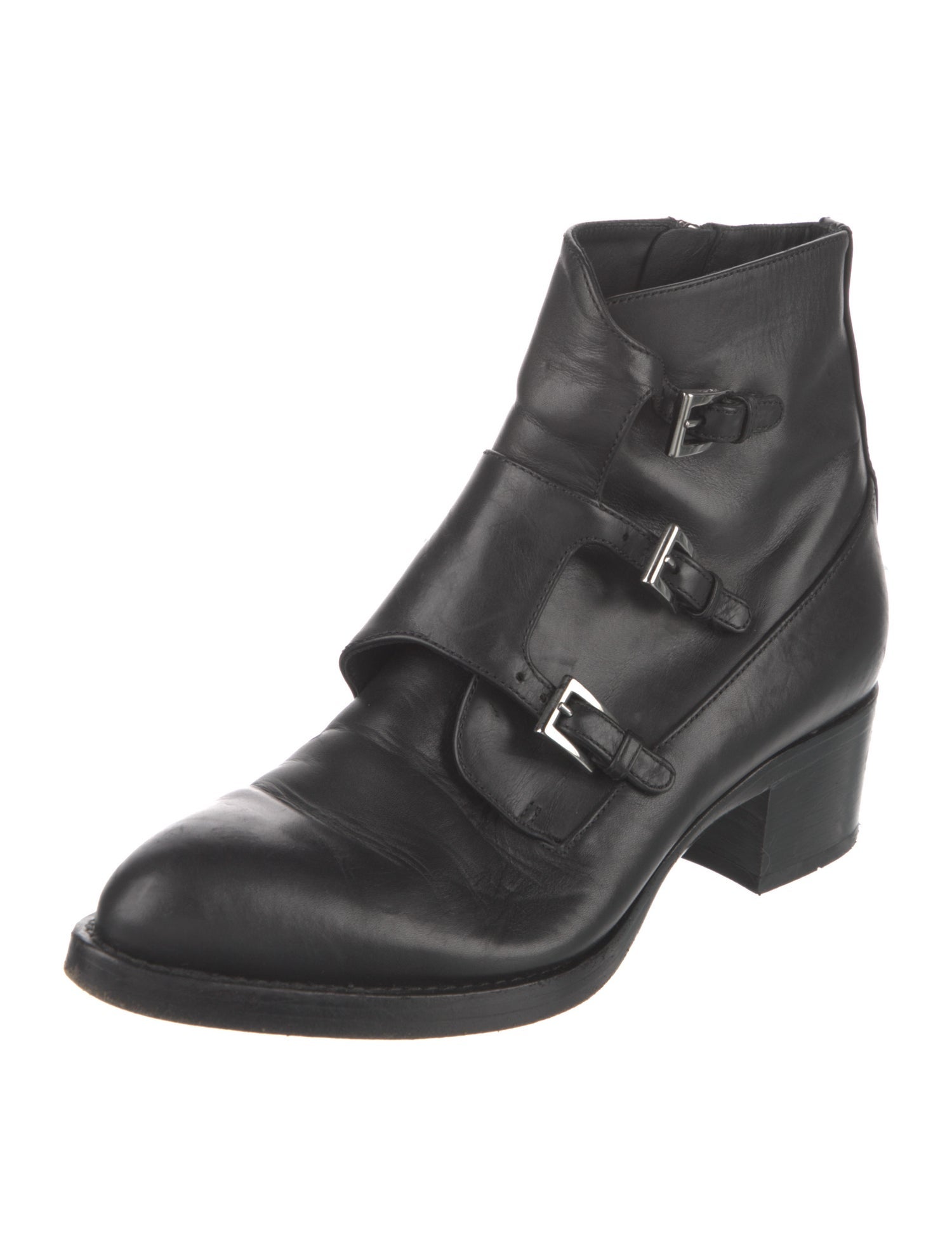 Prada Leather Moto Boots