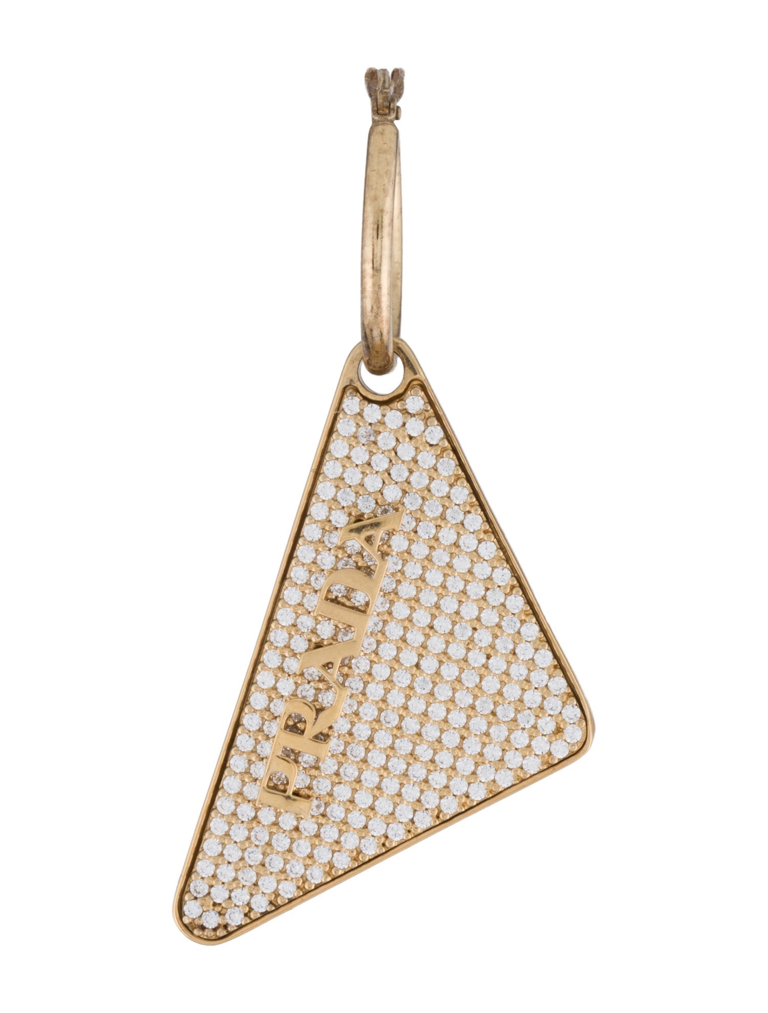 Prada Cubic Zirconia Logo Single Earring