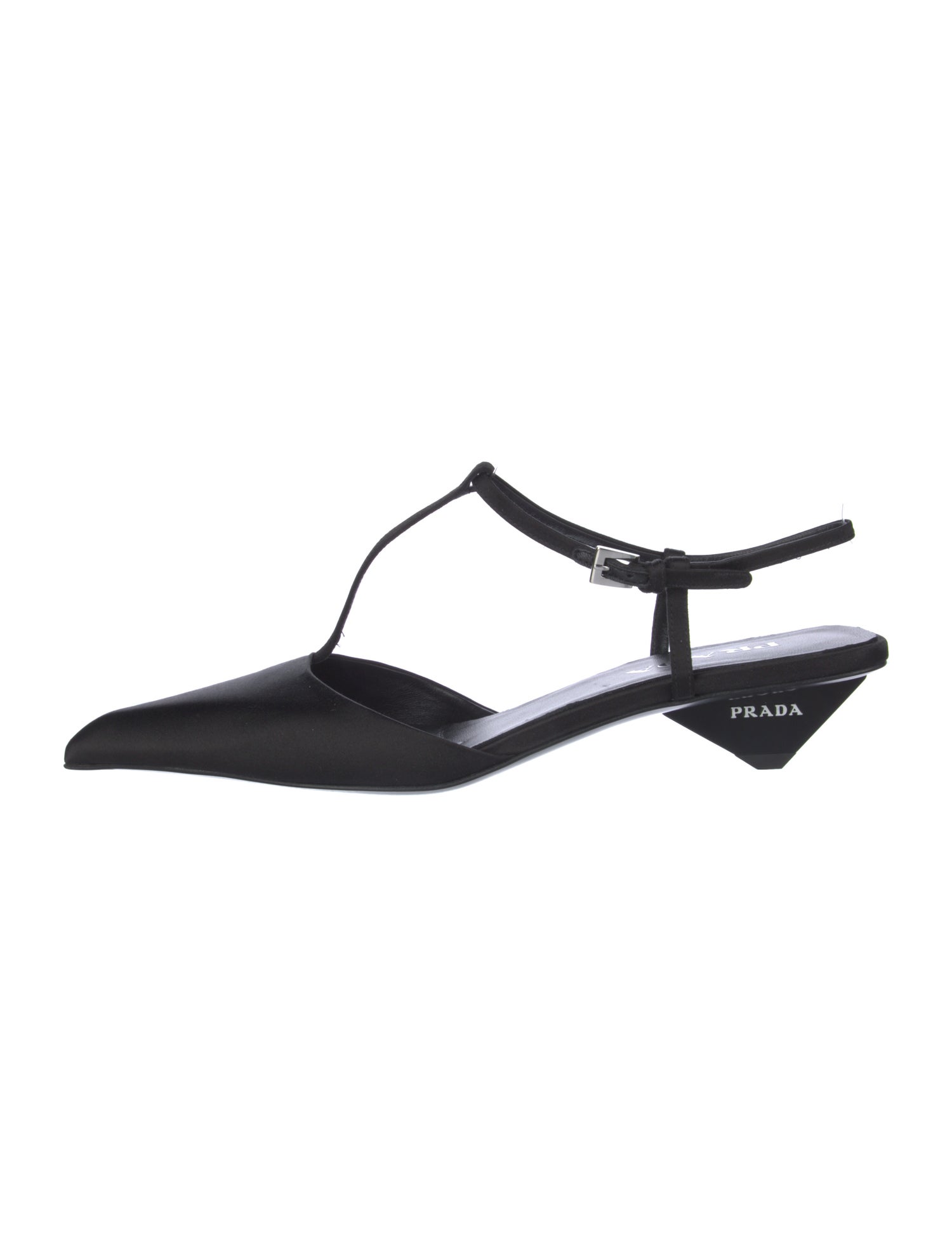Prada Satin T-Strap Pumps w/ Tags