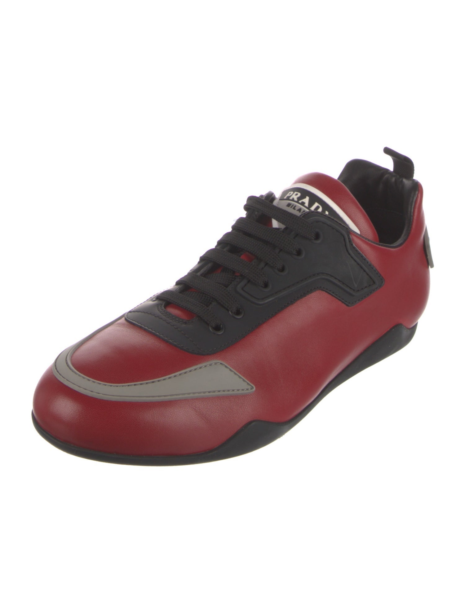 Prada Leather Colorblock Pattern Sneakers