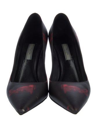 Prada Leather Printed Pumps