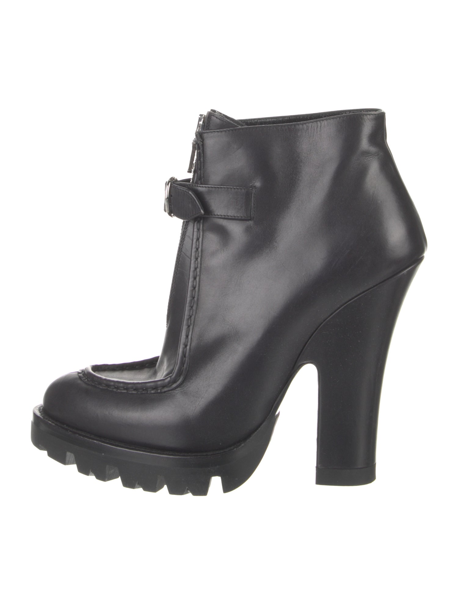 Prada Leather Lace-Up Boots